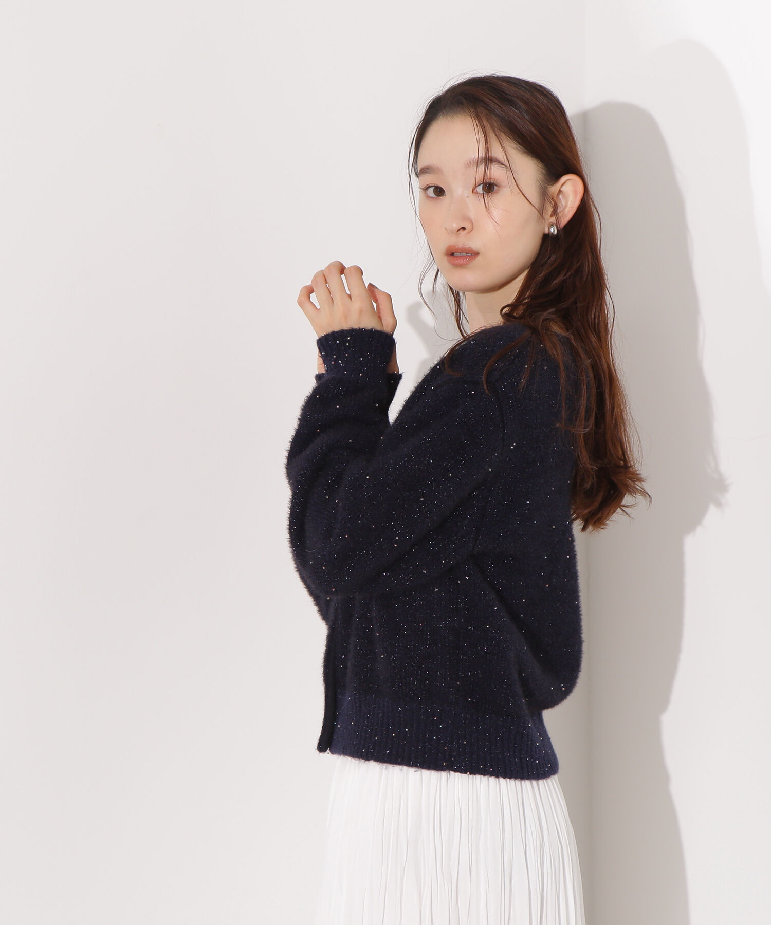  「ビーズミックスヘアリーカーディガン」|ニット・セーター|