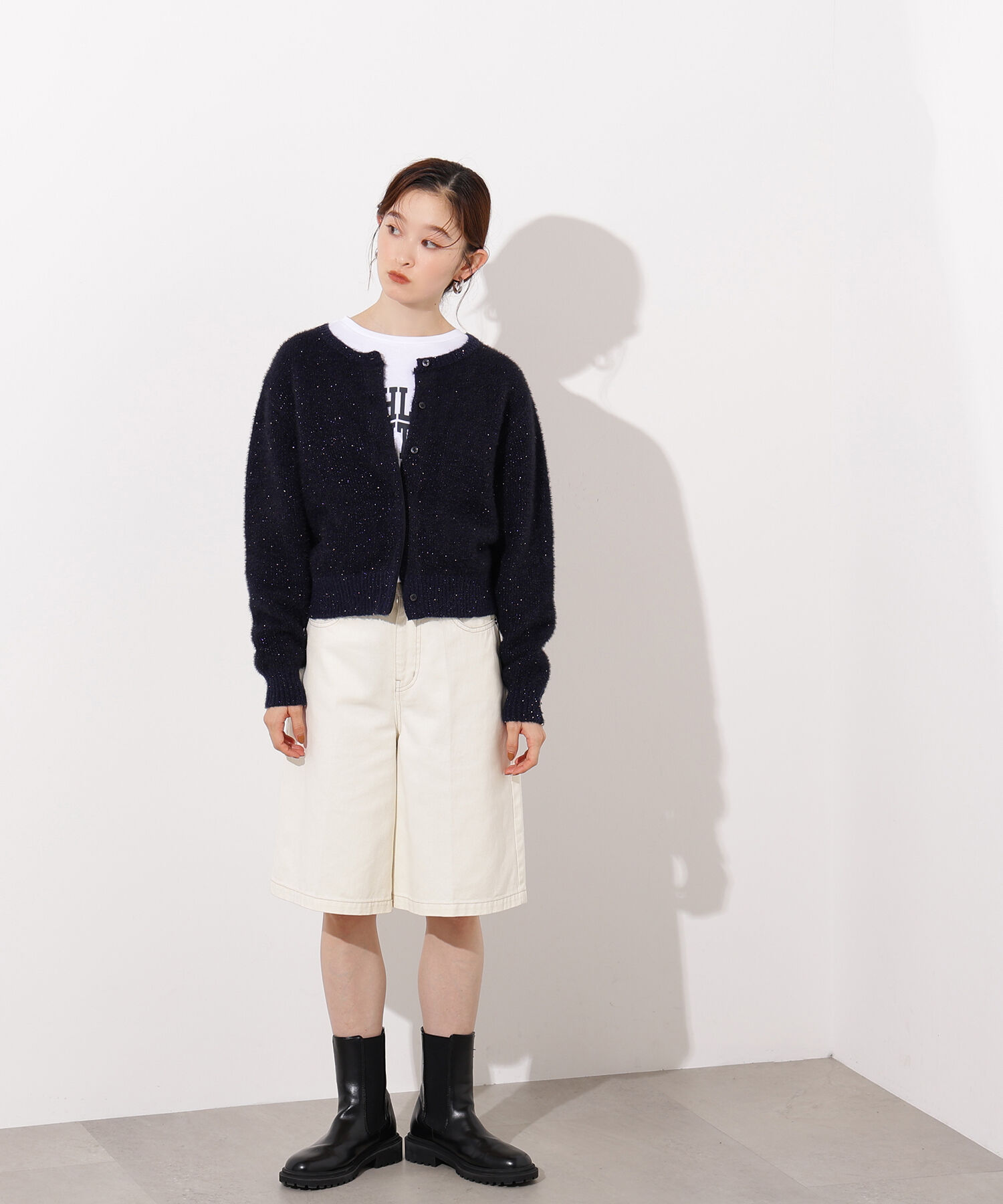  「ビーズミックスヘアリーカーディガン」|ニット・セーター|