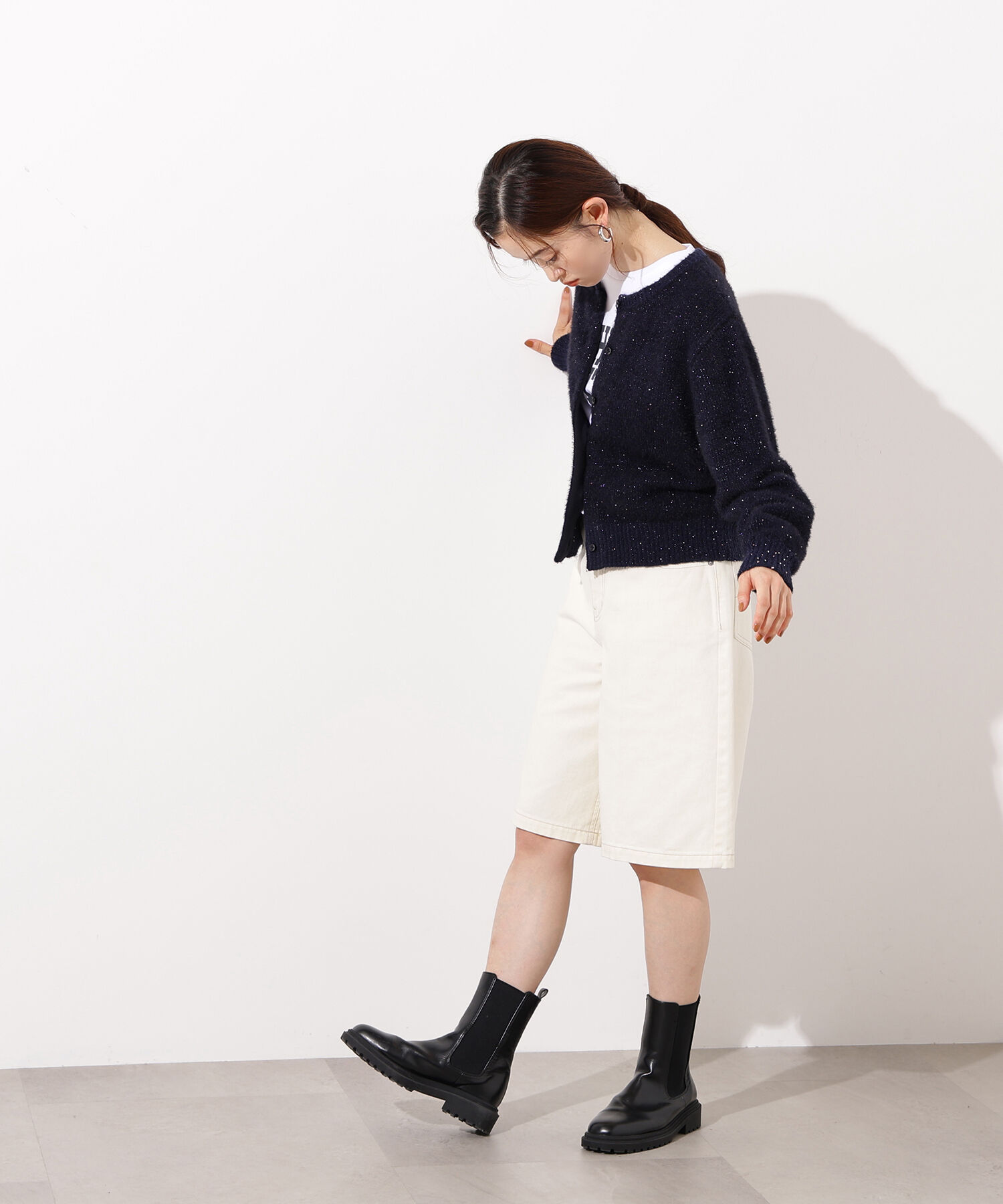  「ビーズミックスヘアリーカーディガン」|ニット・セーター|