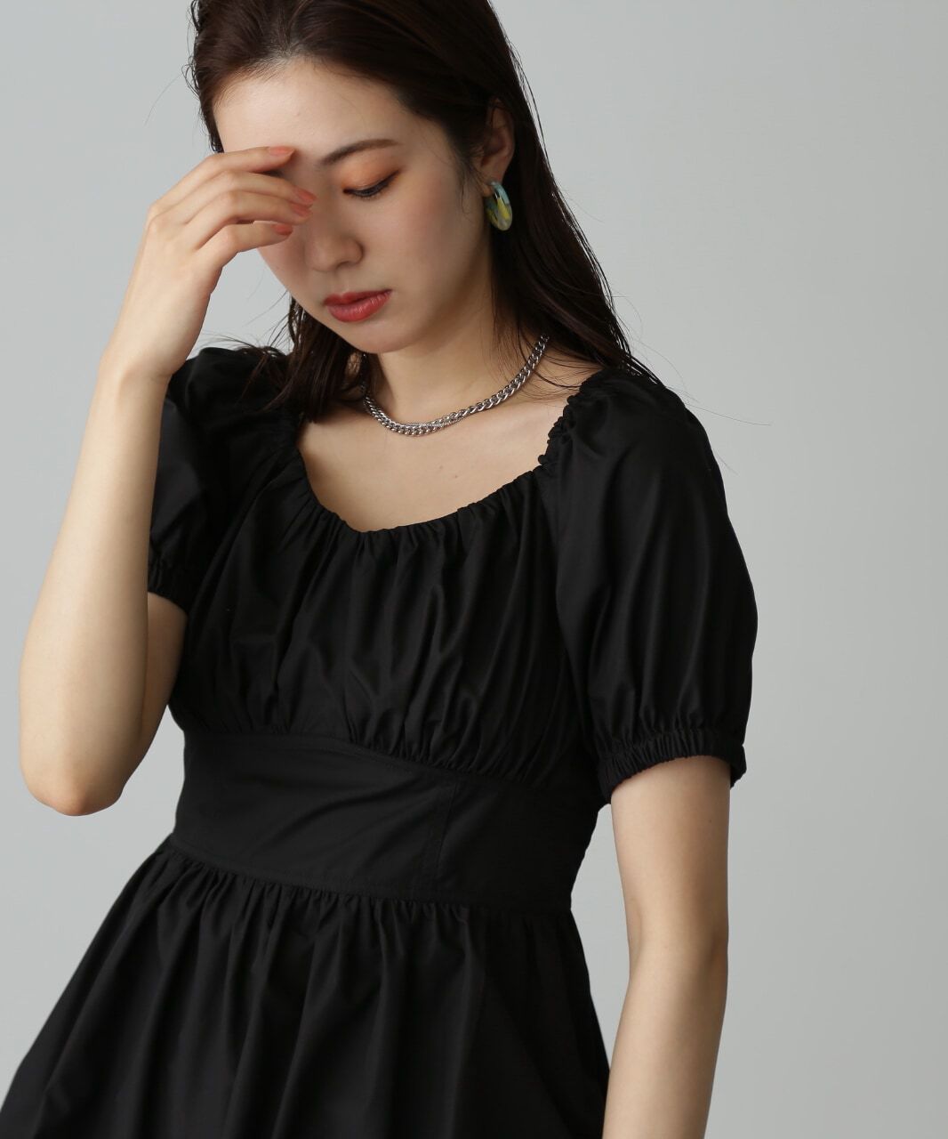  「バストギャザーチュニックブラウス」|シャツ・ブラウス|