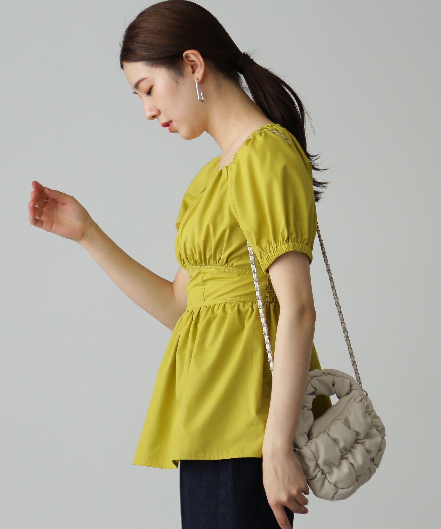  「バストギャザーチュニックブラウス」|シャツ・ブラウス|