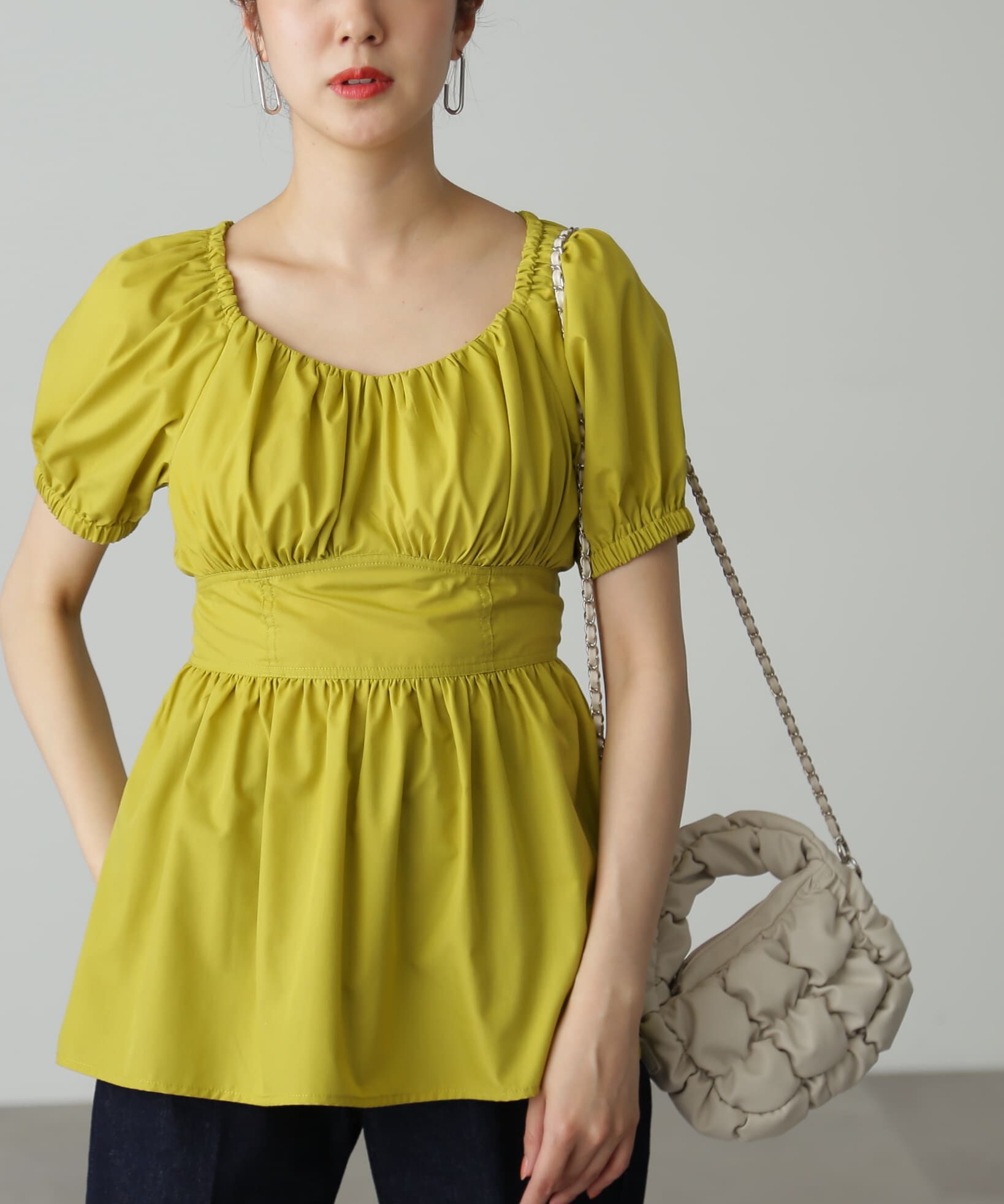  「バストギャザーチュニックブラウス」|シャツ・ブラウス|