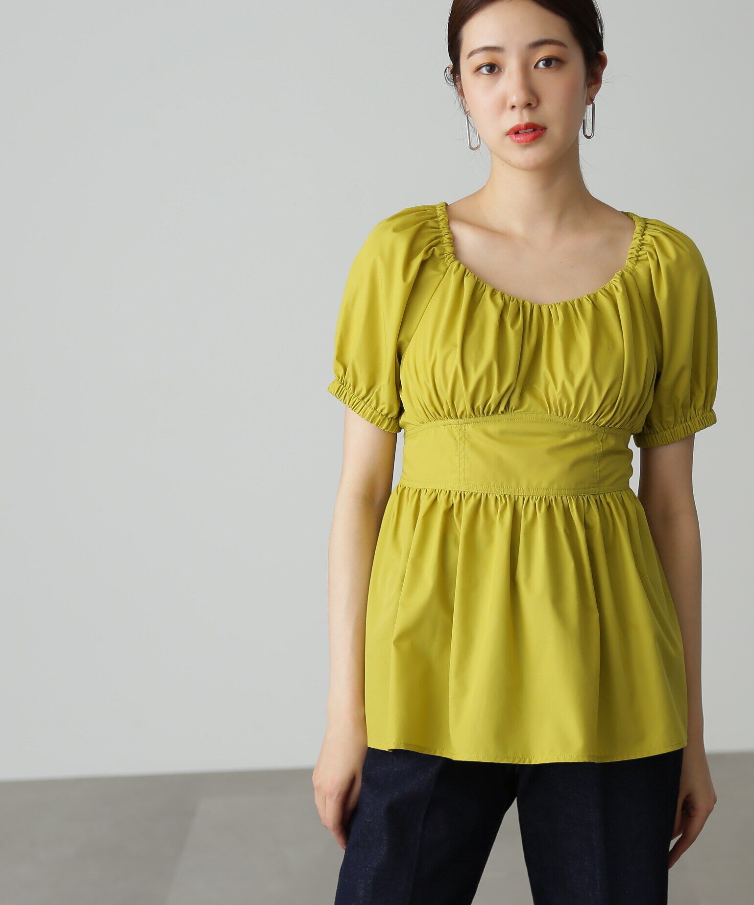  「バストギャザーチュニックブラウス」|シャツ・ブラウス|