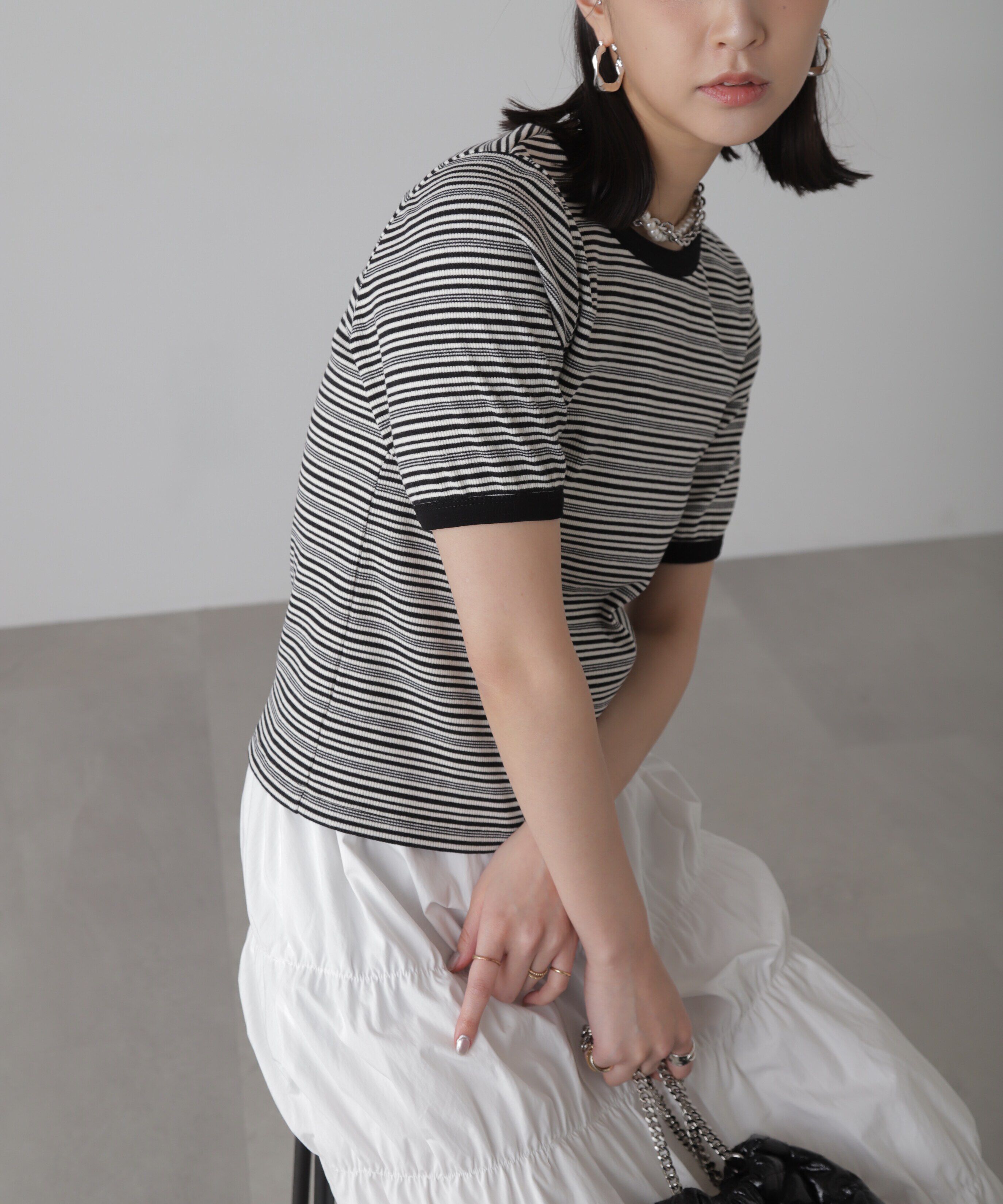  「ランダムボーダーカットソー」|Tシャツ・カットソー|