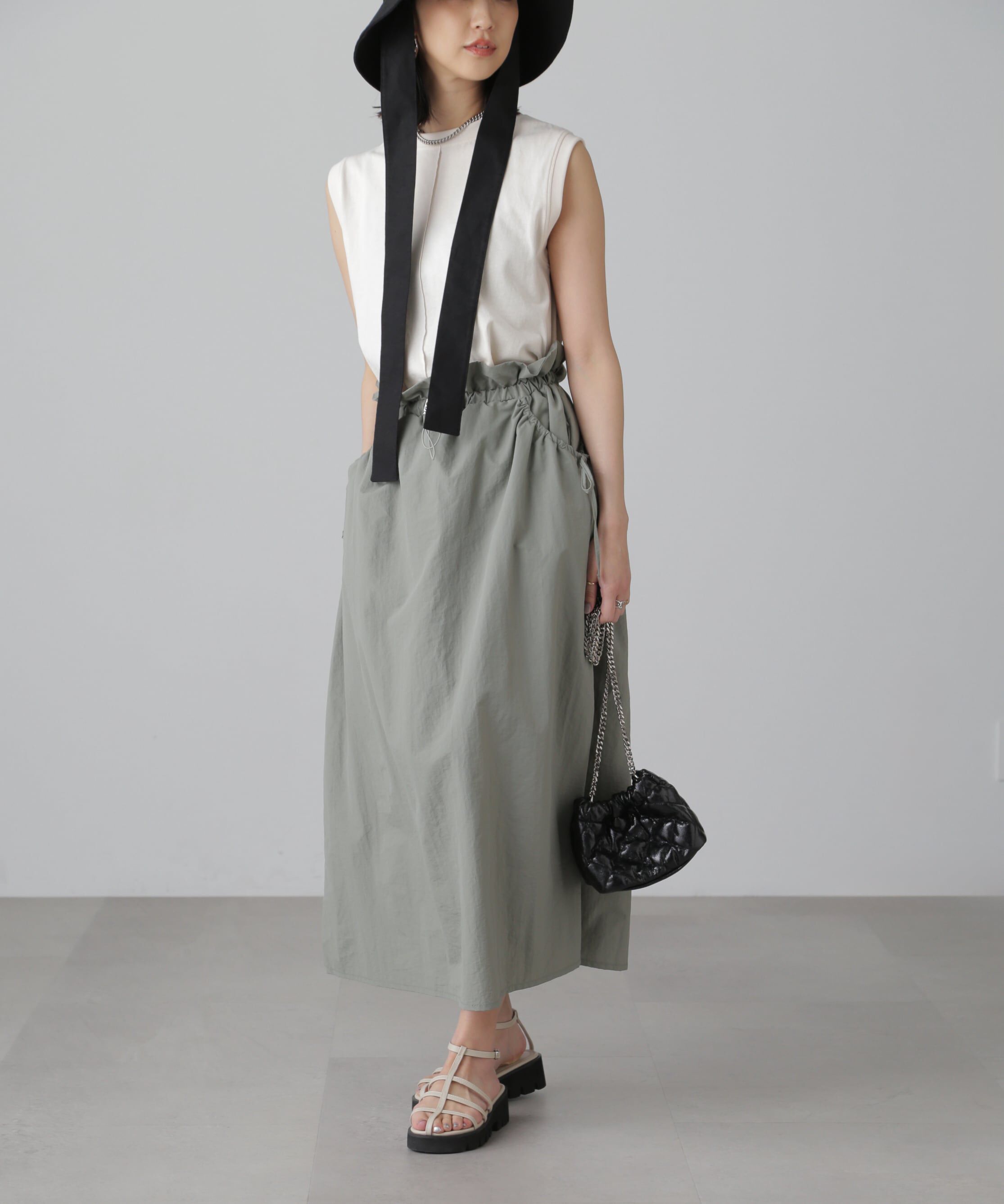  「カットドッキングウエストドロストワンピース」|ワンピース|