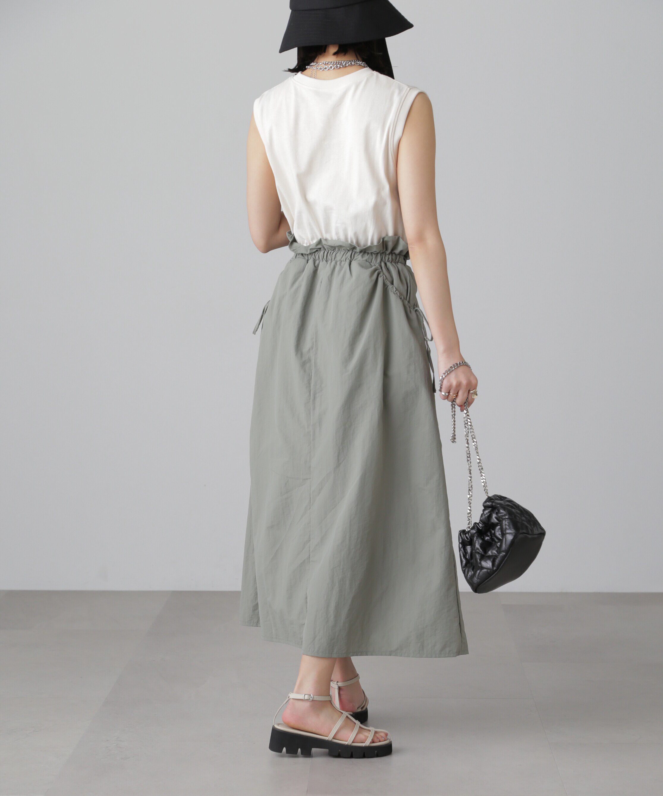  「カットドッキングウエストドロストワンピース」|ワンピース|