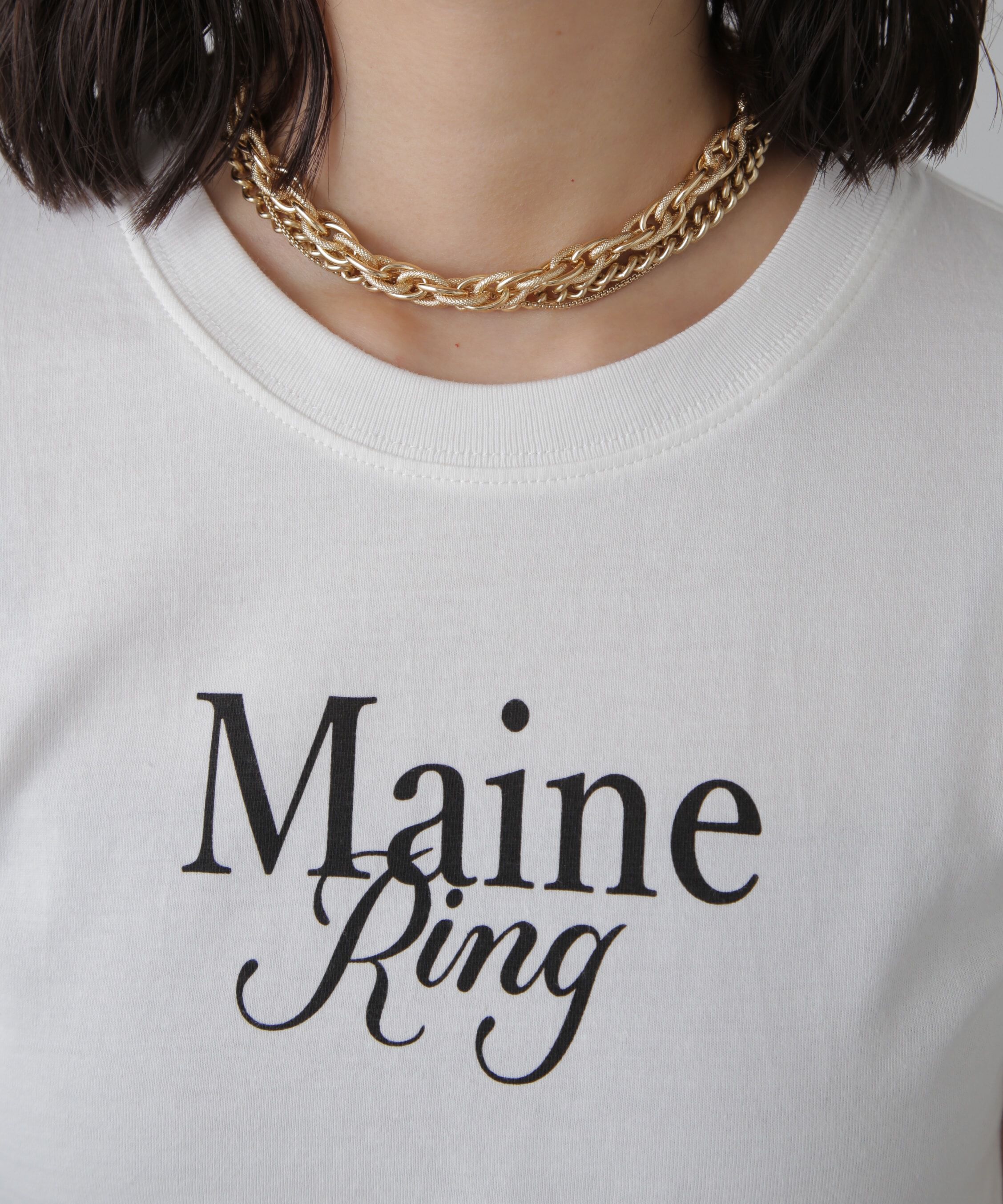  「ショート丈ロゴTシャツ」|Tシャツ・カットソー|