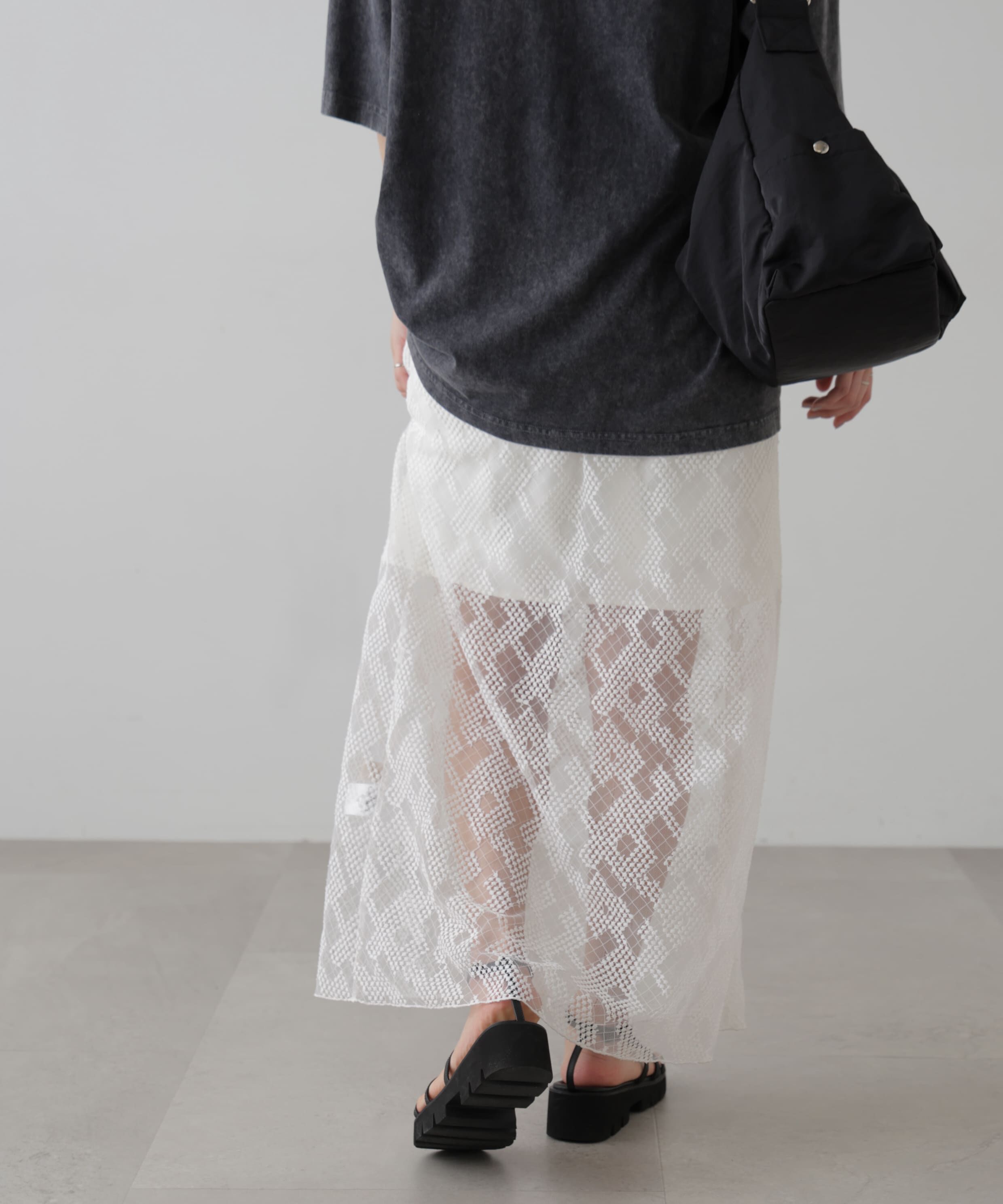  「チュールジャガードレイヤードスカート」|スカート|