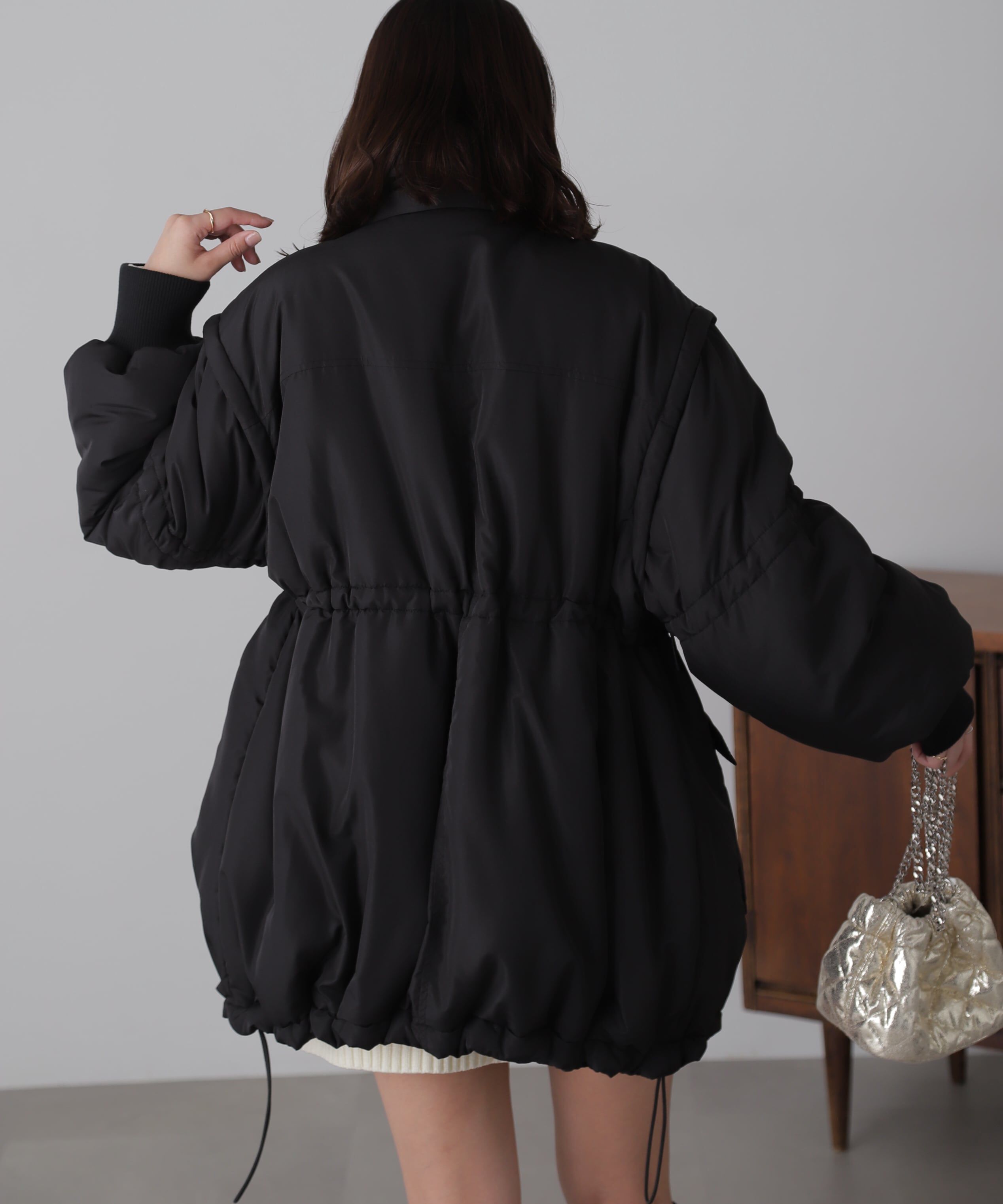  「スタンド中綿ウエストドロストコート」|その他|