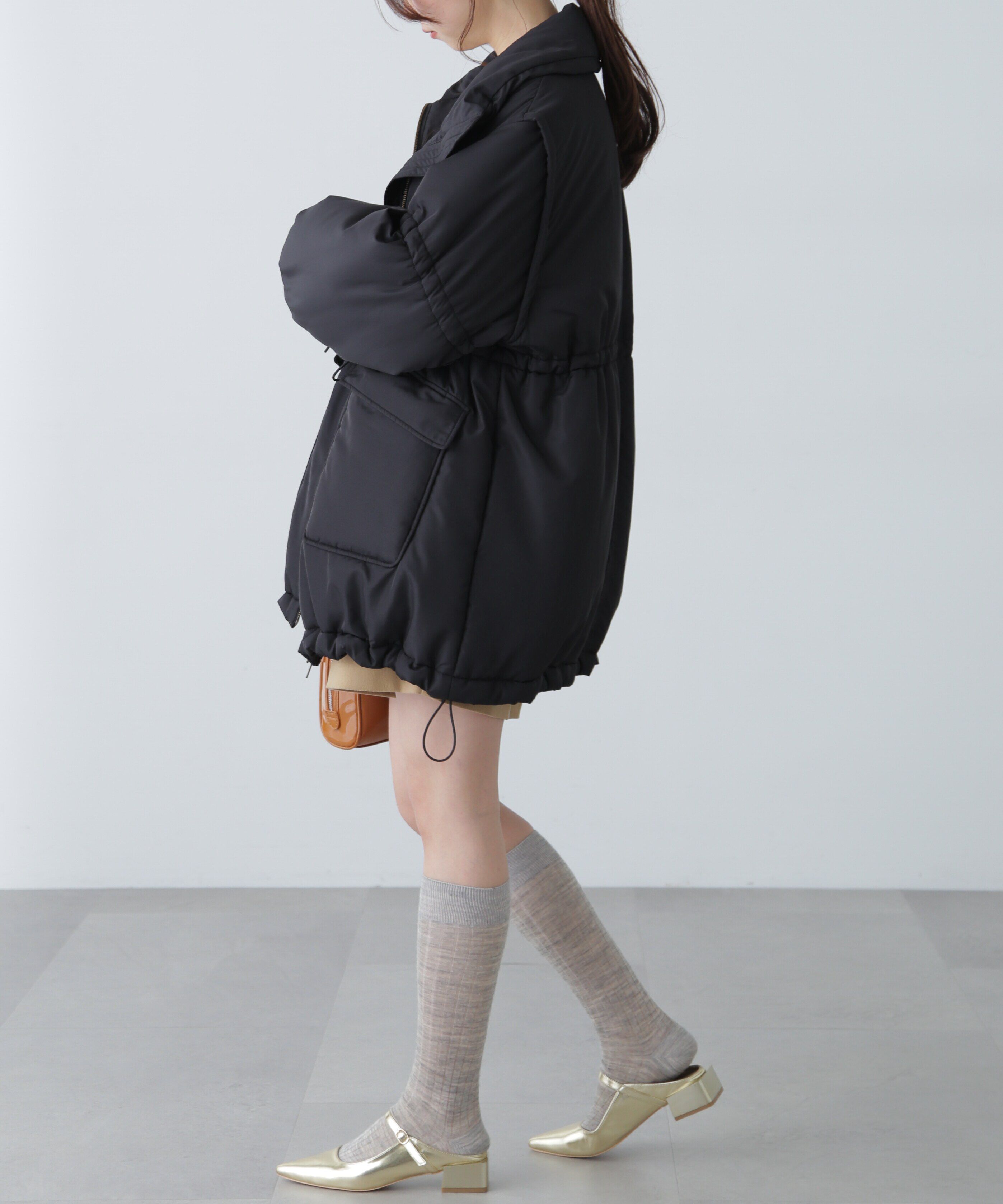  「スタンド中綿ウエストドロストコート」|その他|