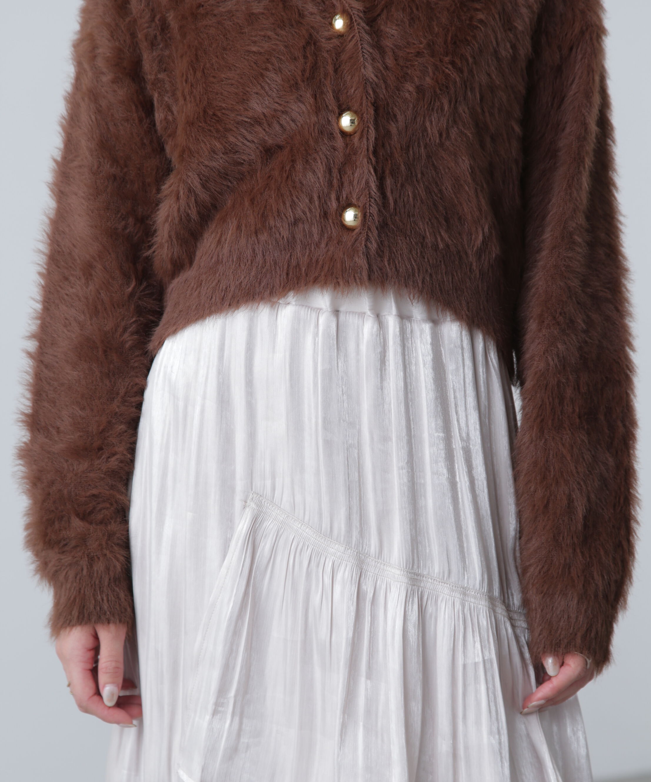  「金ボタンロングシャギーニットカーディガン〈ＭＦＭ〉」|ニット・セーター|