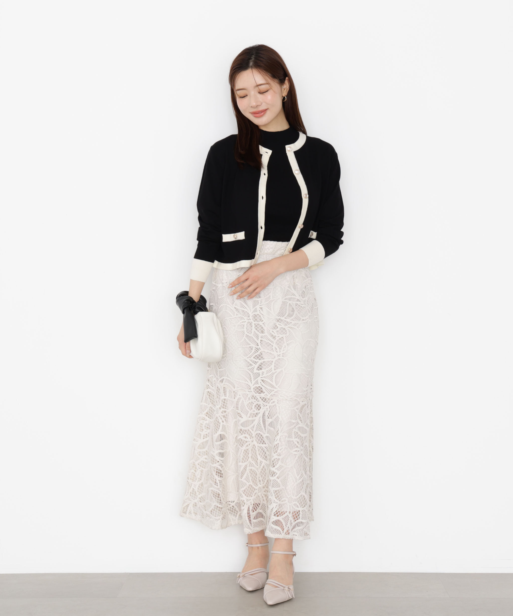 PROPORTION BODY DRESSING「＜ハンドウォッシャブル＞ニュアンス釦ニットアンサンブル 25AW」|ニット・セーター|