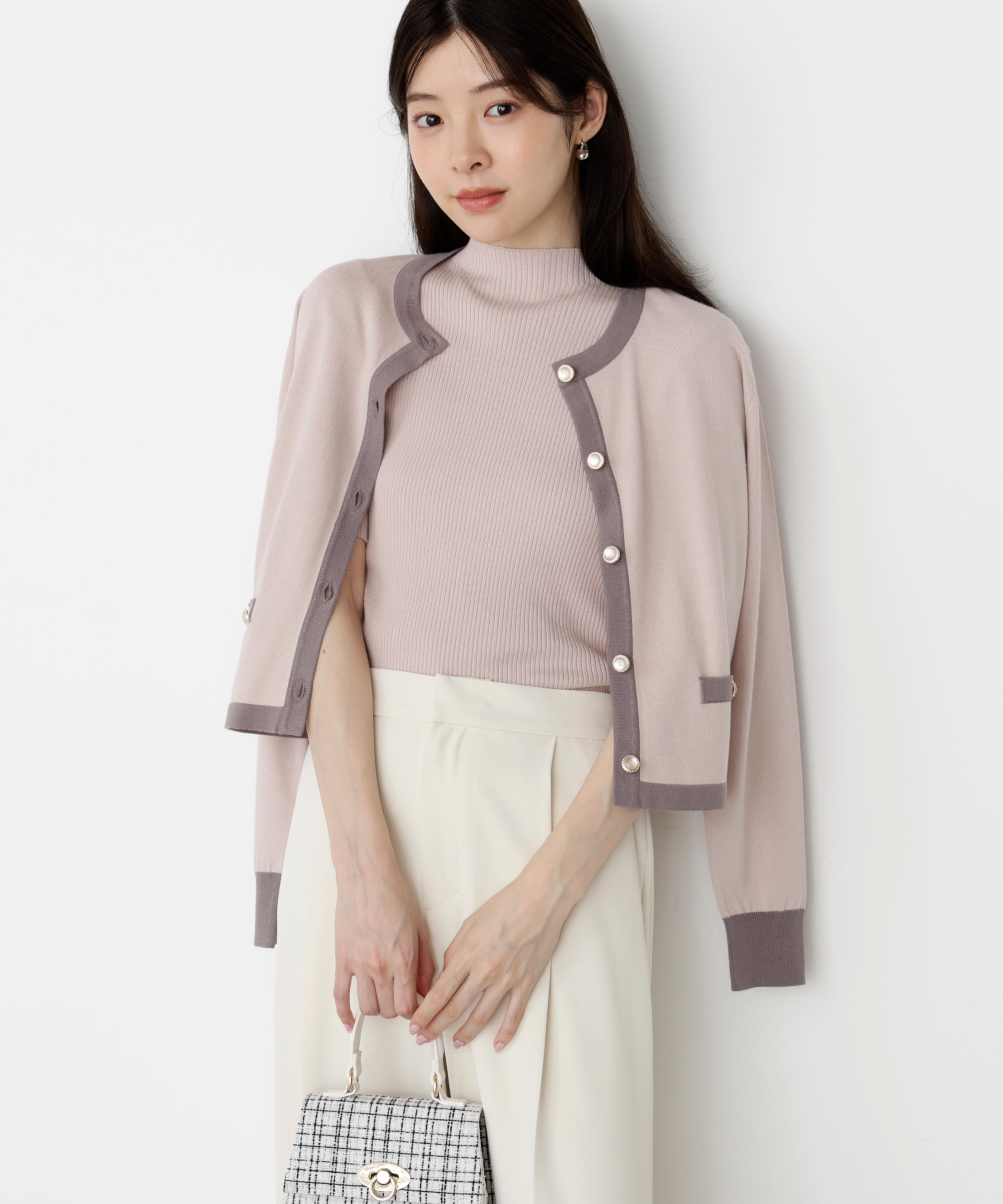 PROPORTION BODY DRESSING「＜ハンドウォッシャブル＞ニュアンス釦ニットアンサンブル 25AW」|ニット・セーター|