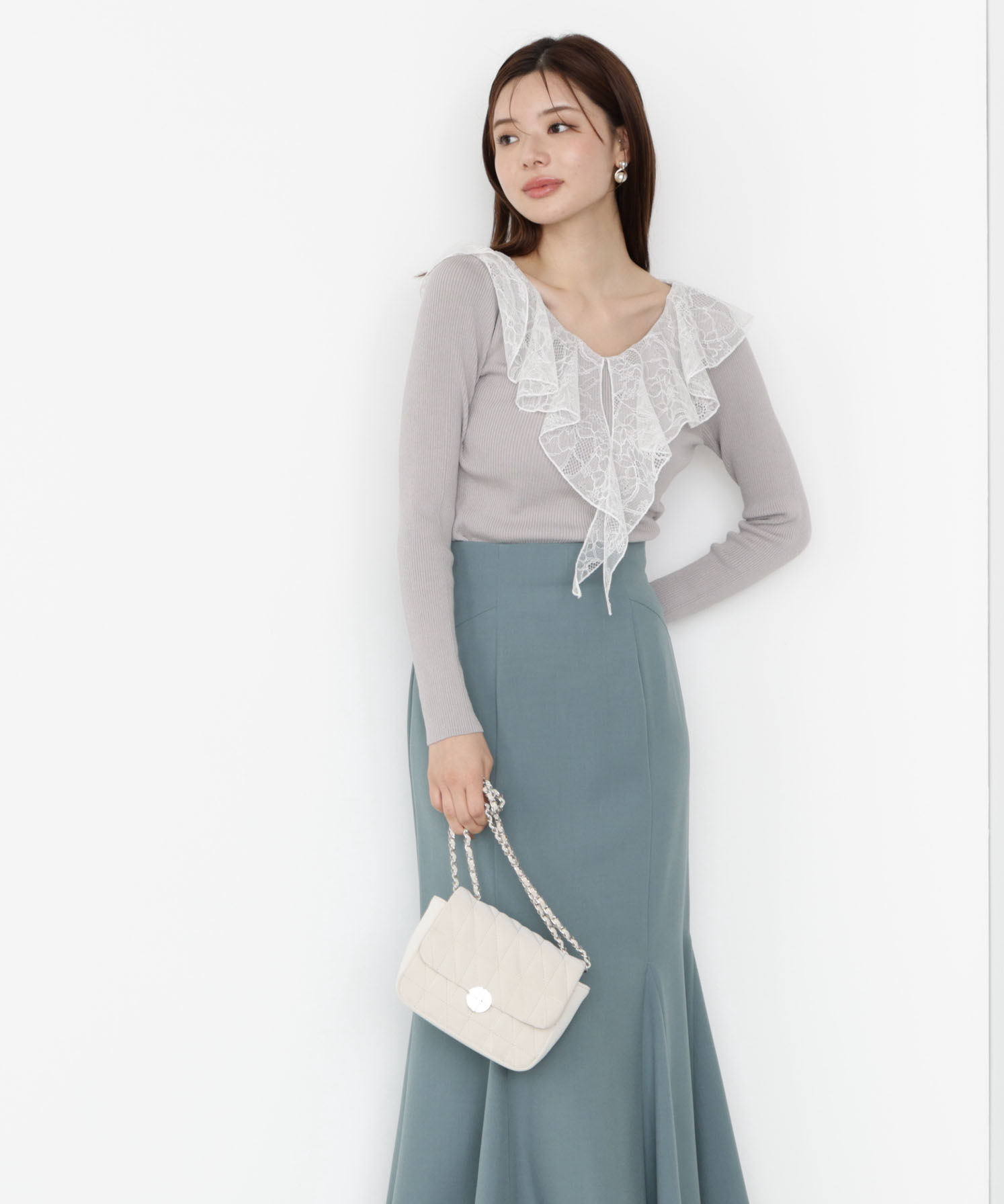 PROPORTION BODY DRESSING「レースフリルニット 25AW」|ニット・セーター|