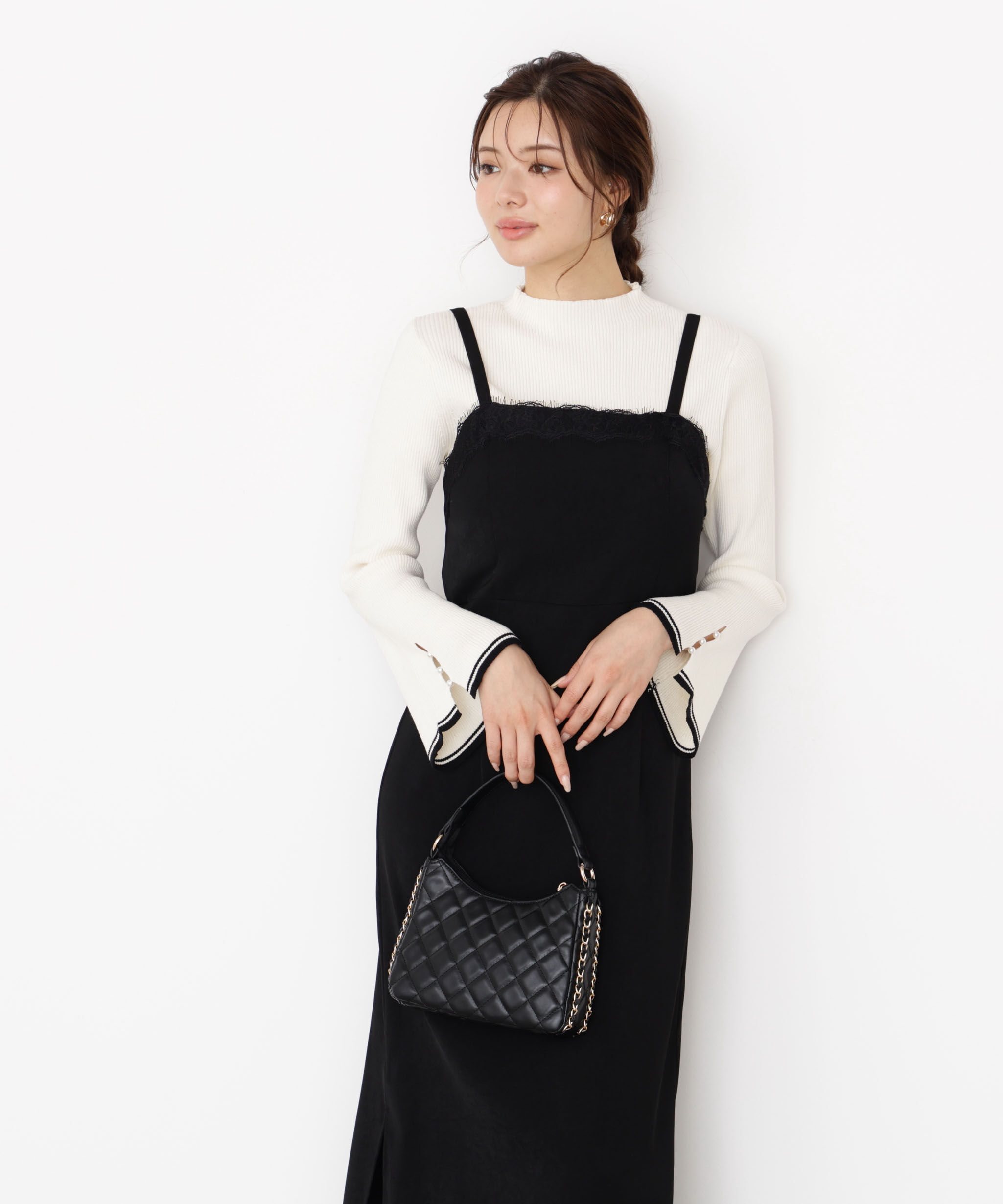 PROPORTION BODY DRESSING「＜ハンドウォッシャブル＞スタンドネックリブニット 25AW」|ニット・セーター|