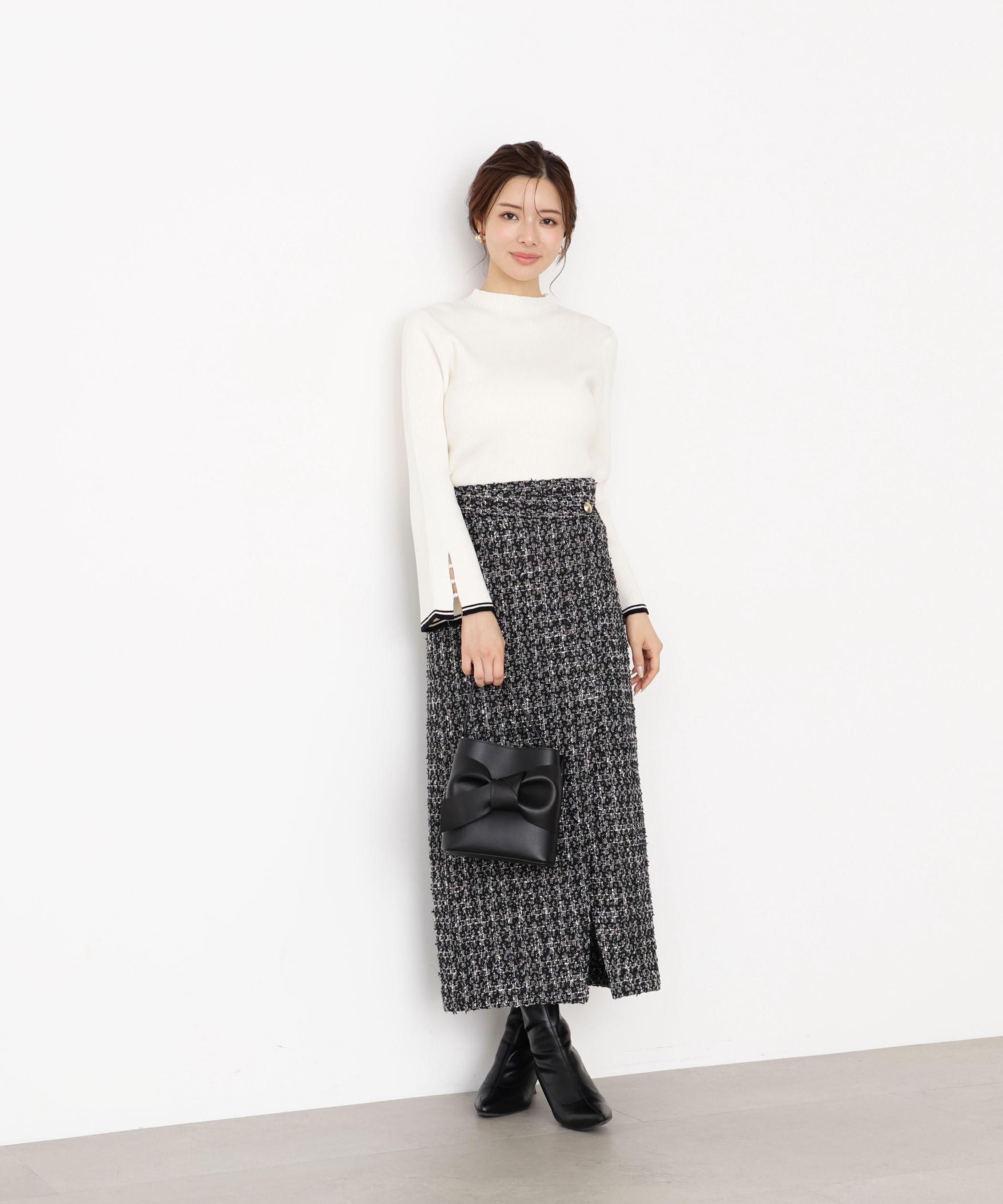 PROPORTION BODY DRESSING「＜ハンドウォッシャブル＞スタンドネックリブニット 25AW」|ニット・セーター|