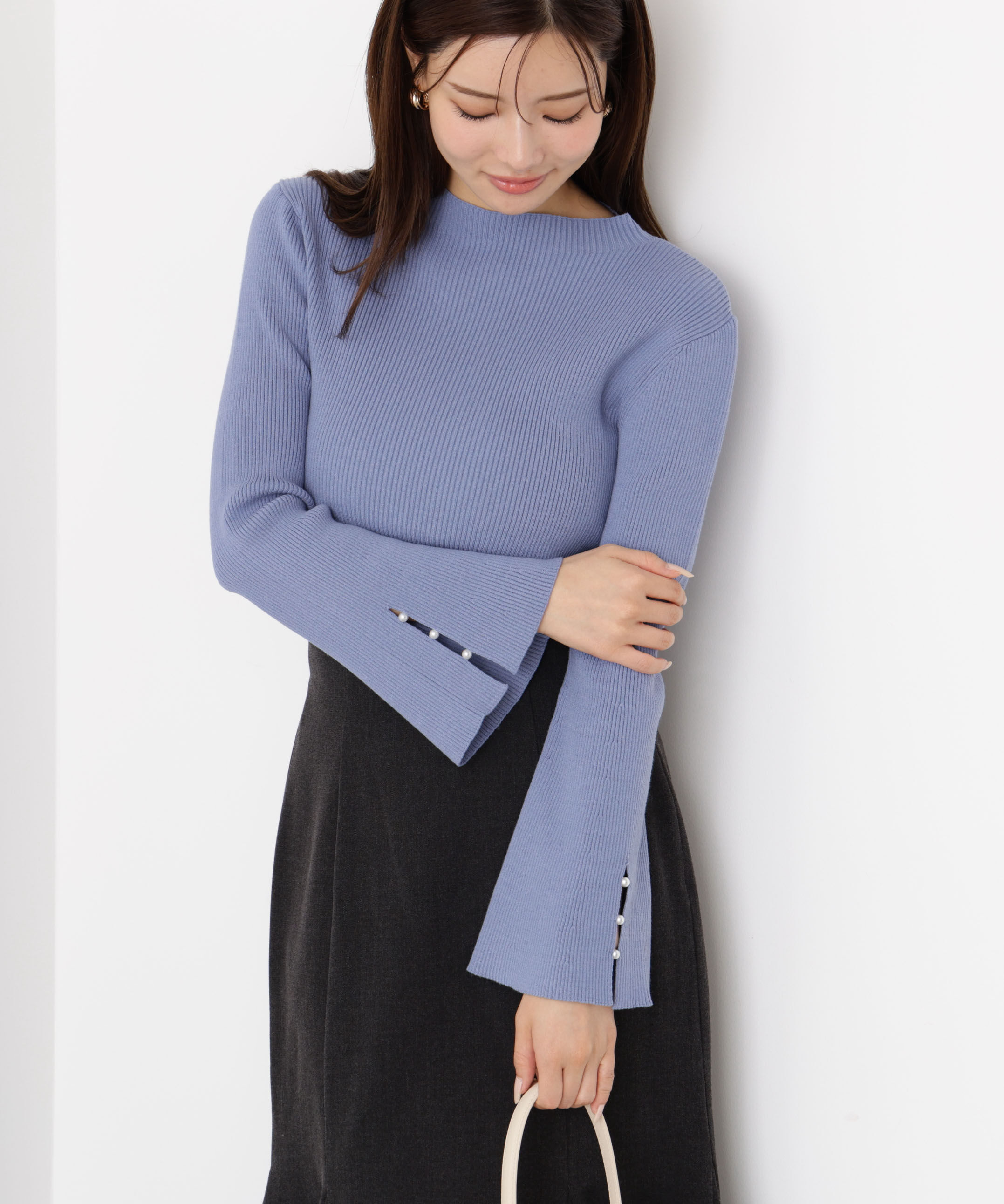 PROPORTION BODY DRESSING「＜ハンドウォッシャブル＞スタンドネックリブニット 25AW」|ニット・セーター|