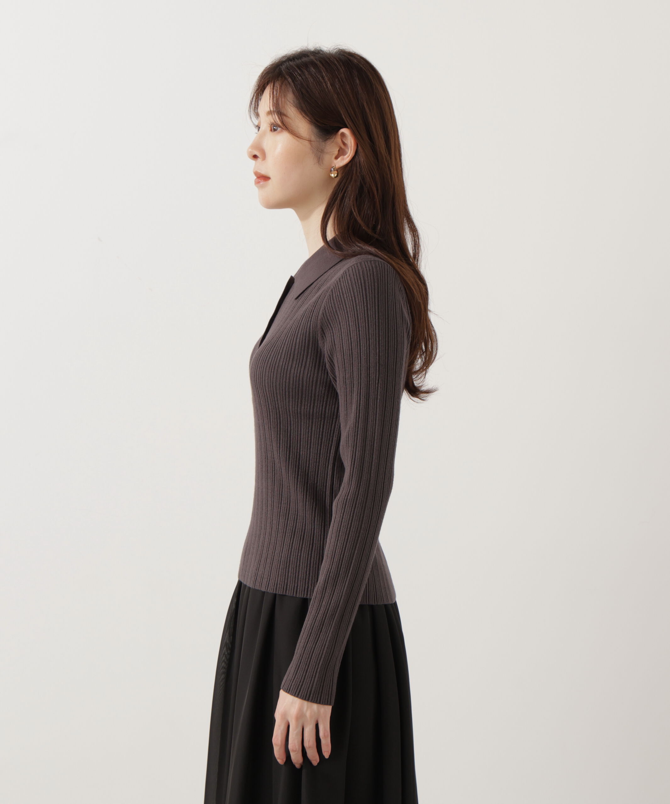 PROPORTION BODY DRESSING「＜ウォッシャブル＞ポロリブニット 25AW」|ニット・セーター|