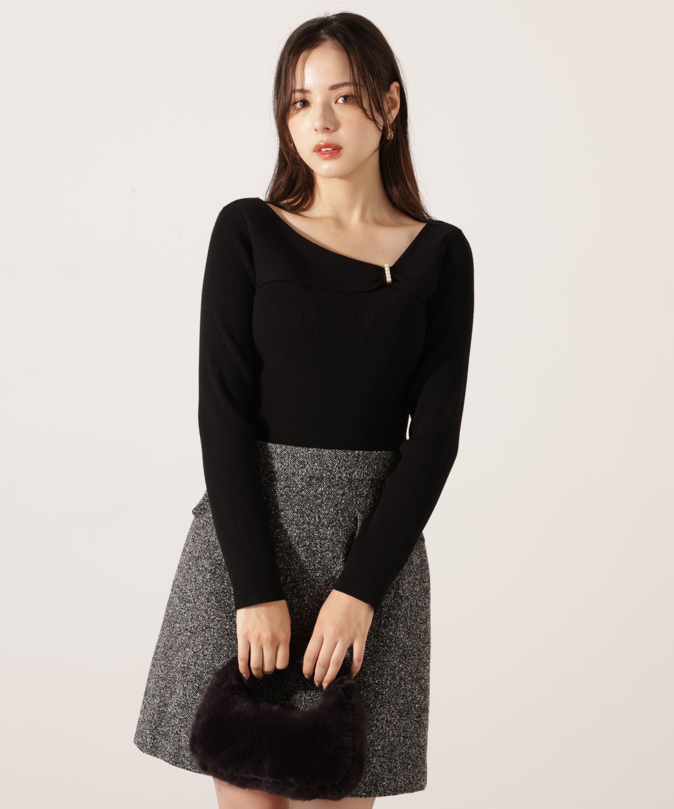 PROPORTION BODY DRESSING「アシメパールデザインニット 25AW」|ニット・セーター|