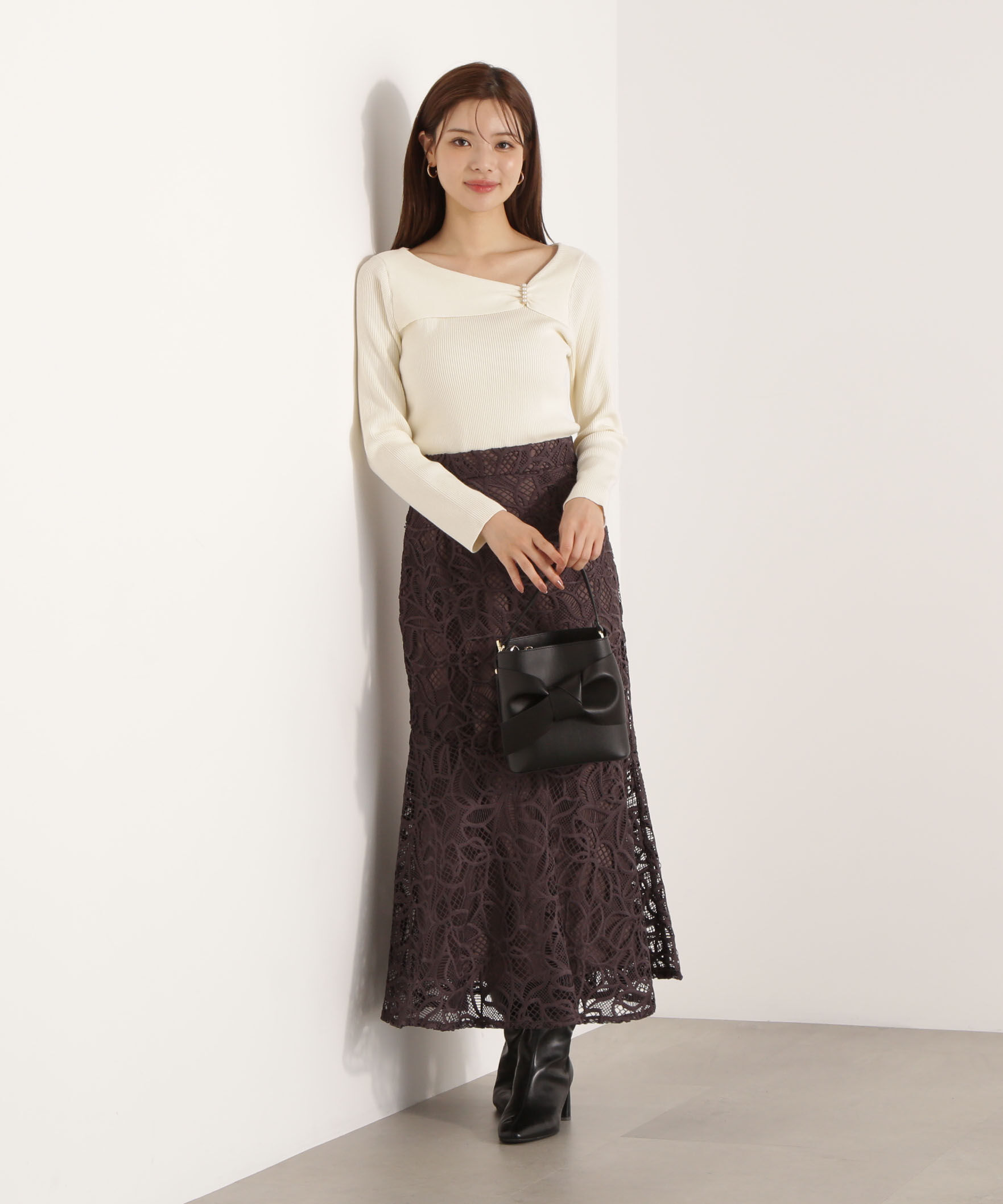 PROPORTION BODY DRESSING「アシメパールデザインニット 25AW」|ニット・セーター|