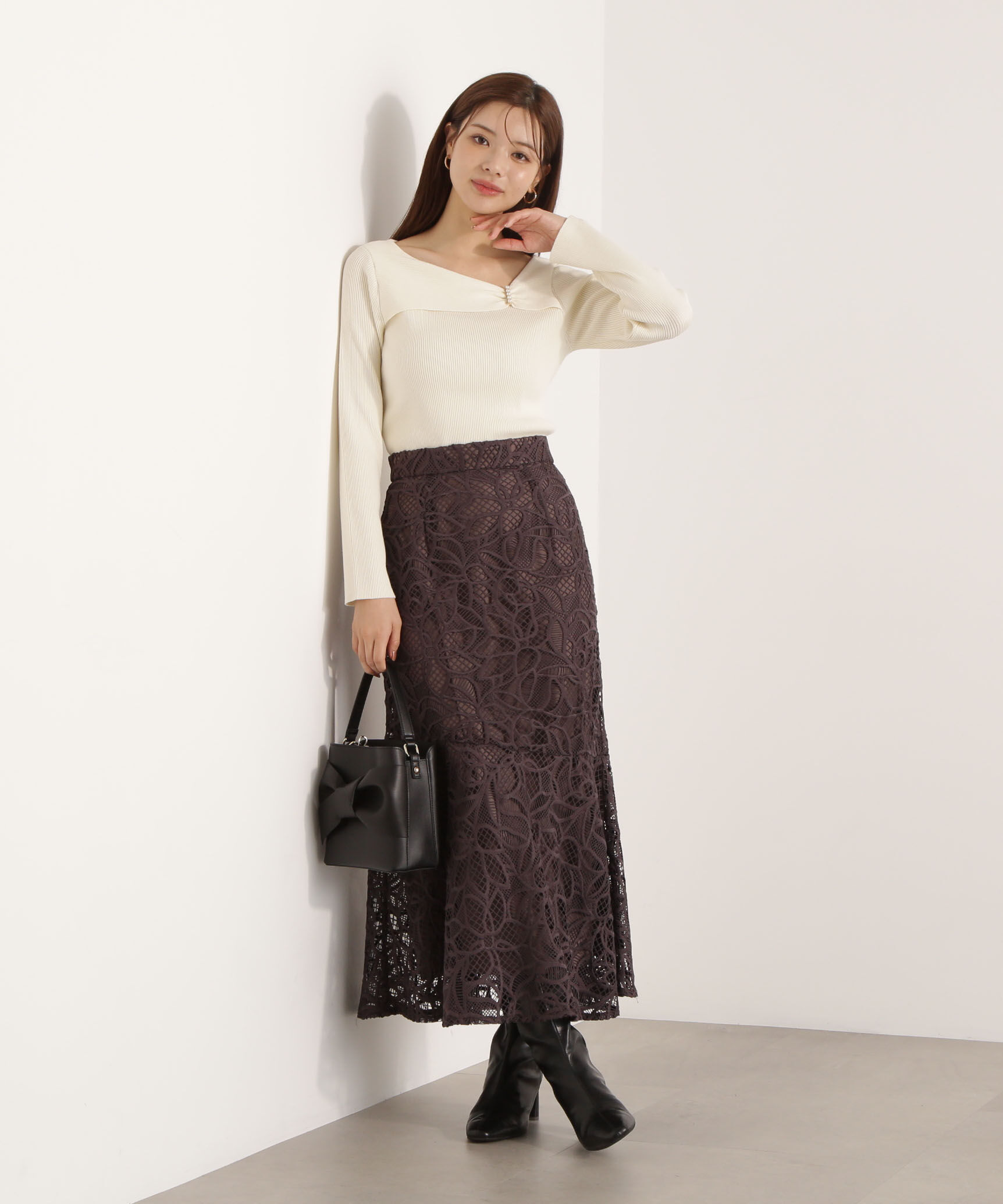 PROPORTION BODY DRESSING「アシメパールデザインニット 25AW」|ニット・セーター|