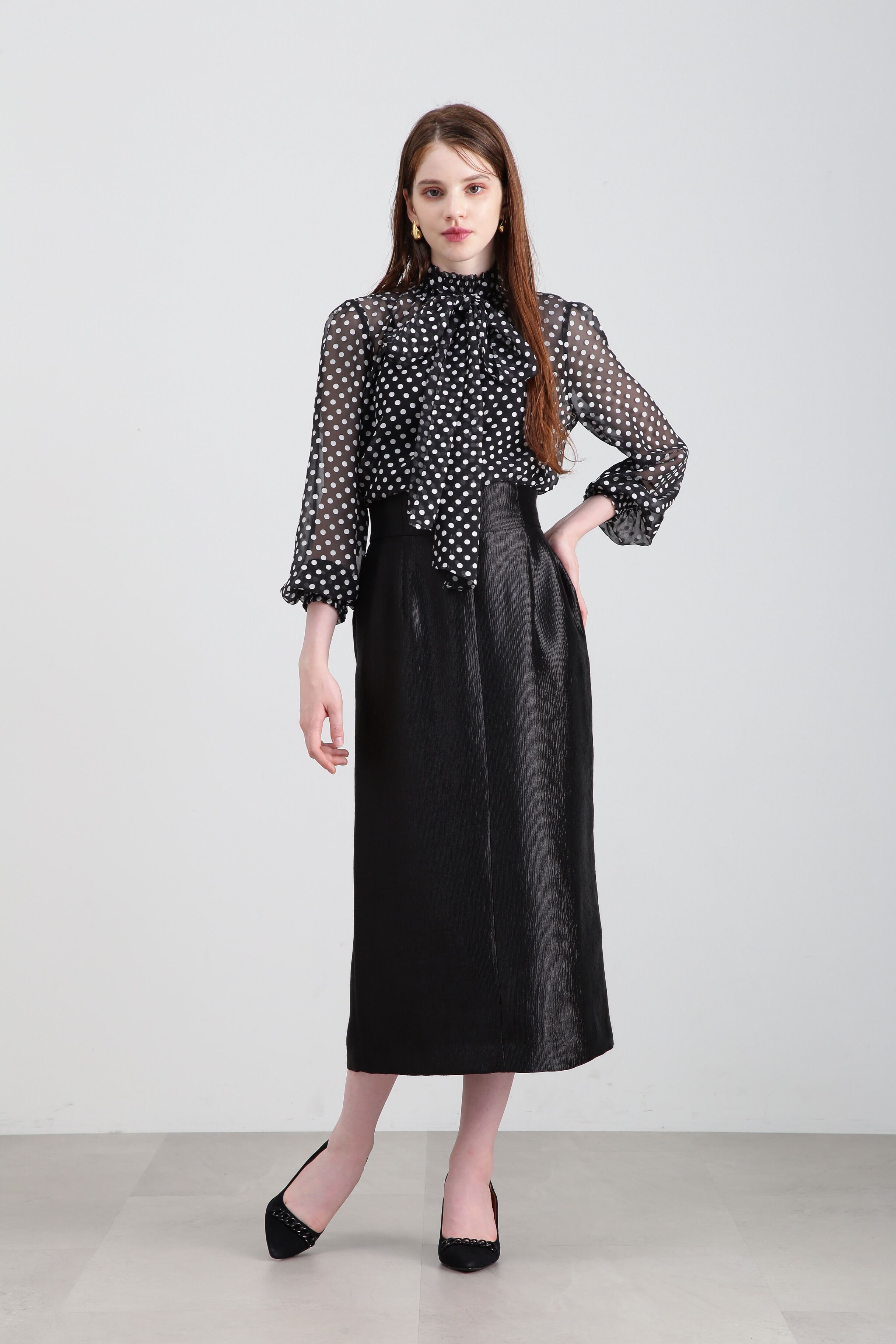  「◆オパールドットリボンブラウス」|シャツ・ブラウス|