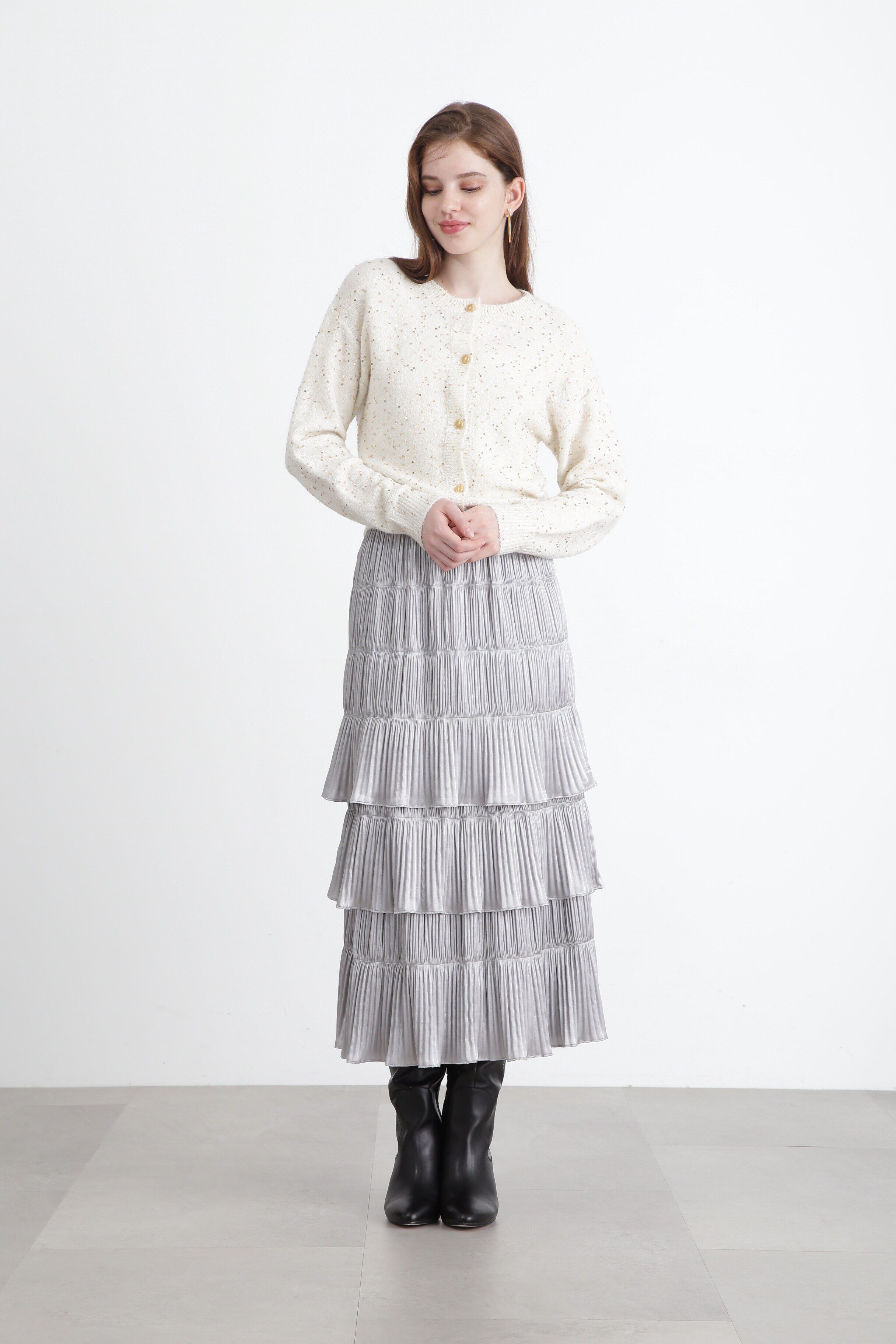  「◆クリスタルプリーツティアードスカート」|スカート|