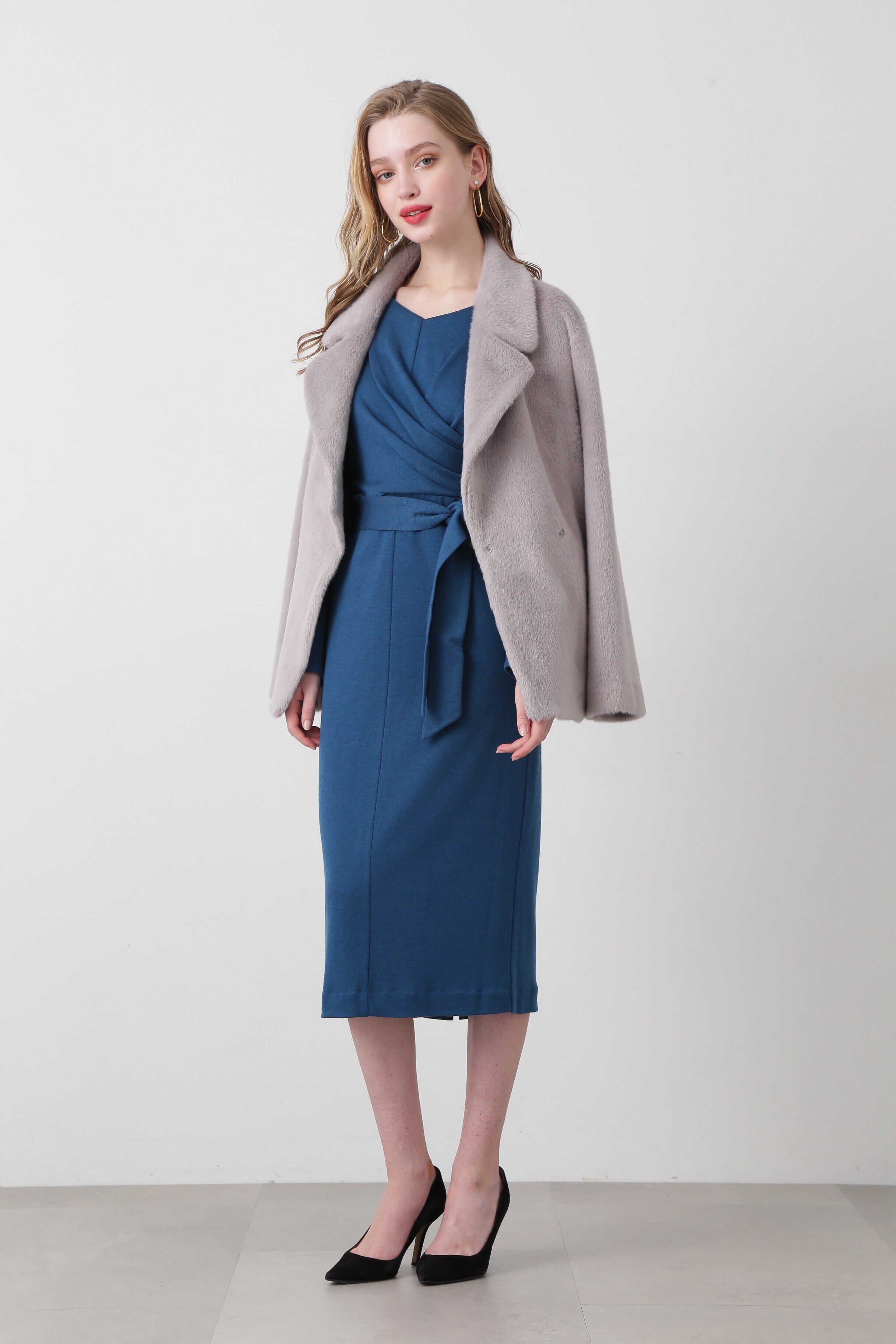  「フロントクロスウールジャージワンピース」|ワンピース|