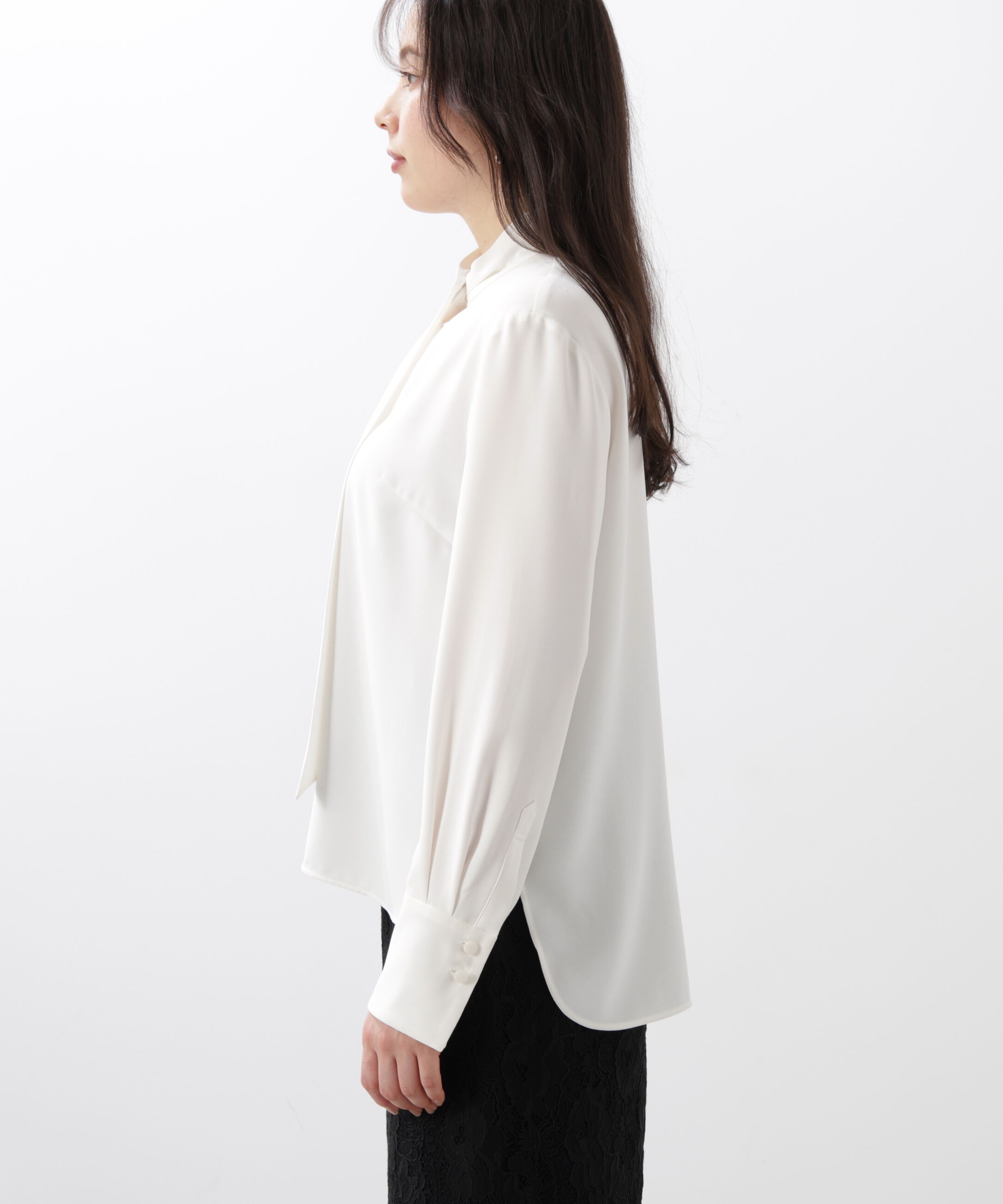  「◆メタル釦ボウタイブラウス」|シャツ・ブラウス|