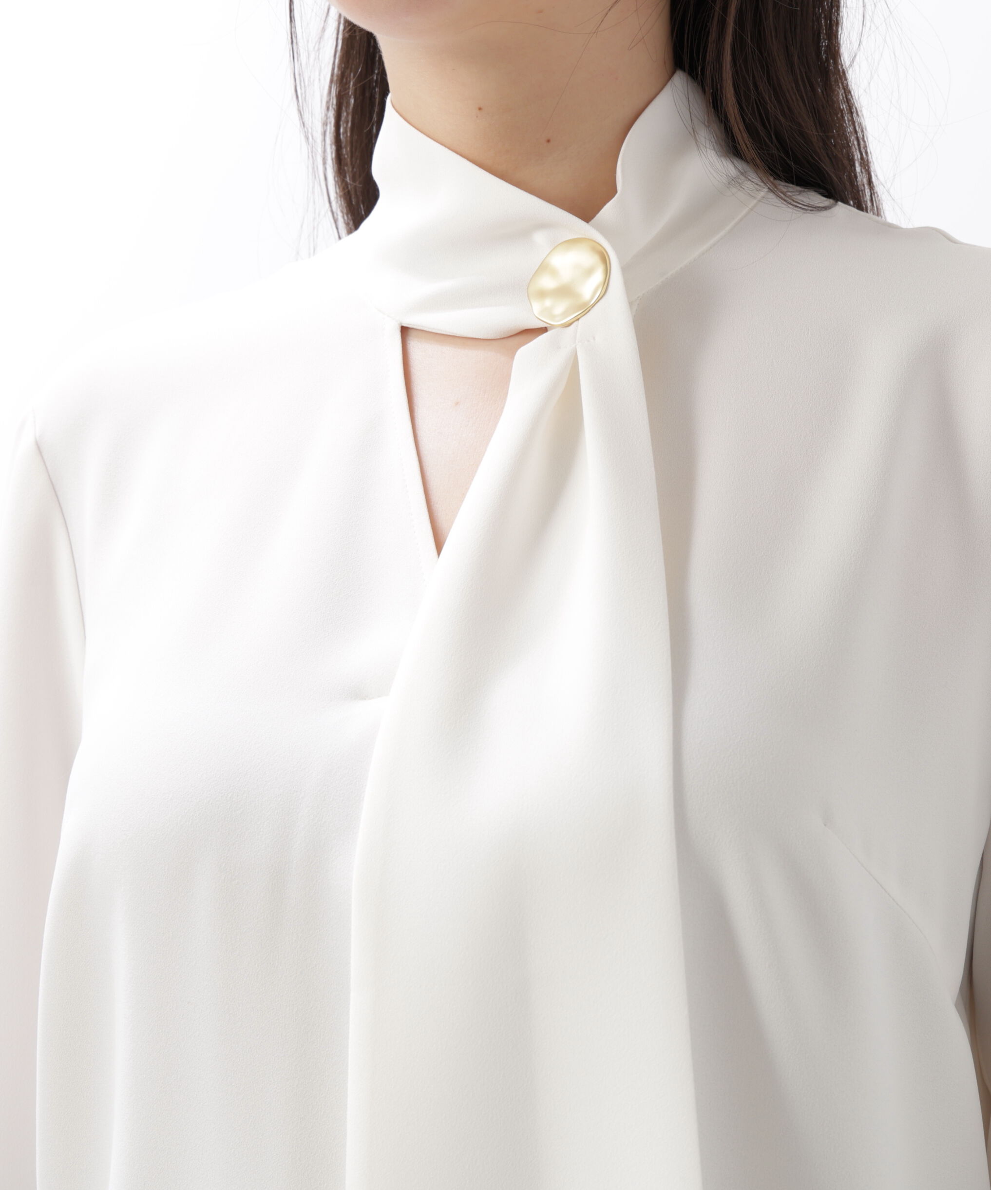  「◆メタル釦ボウタイブラウス」|シャツ・ブラウス|