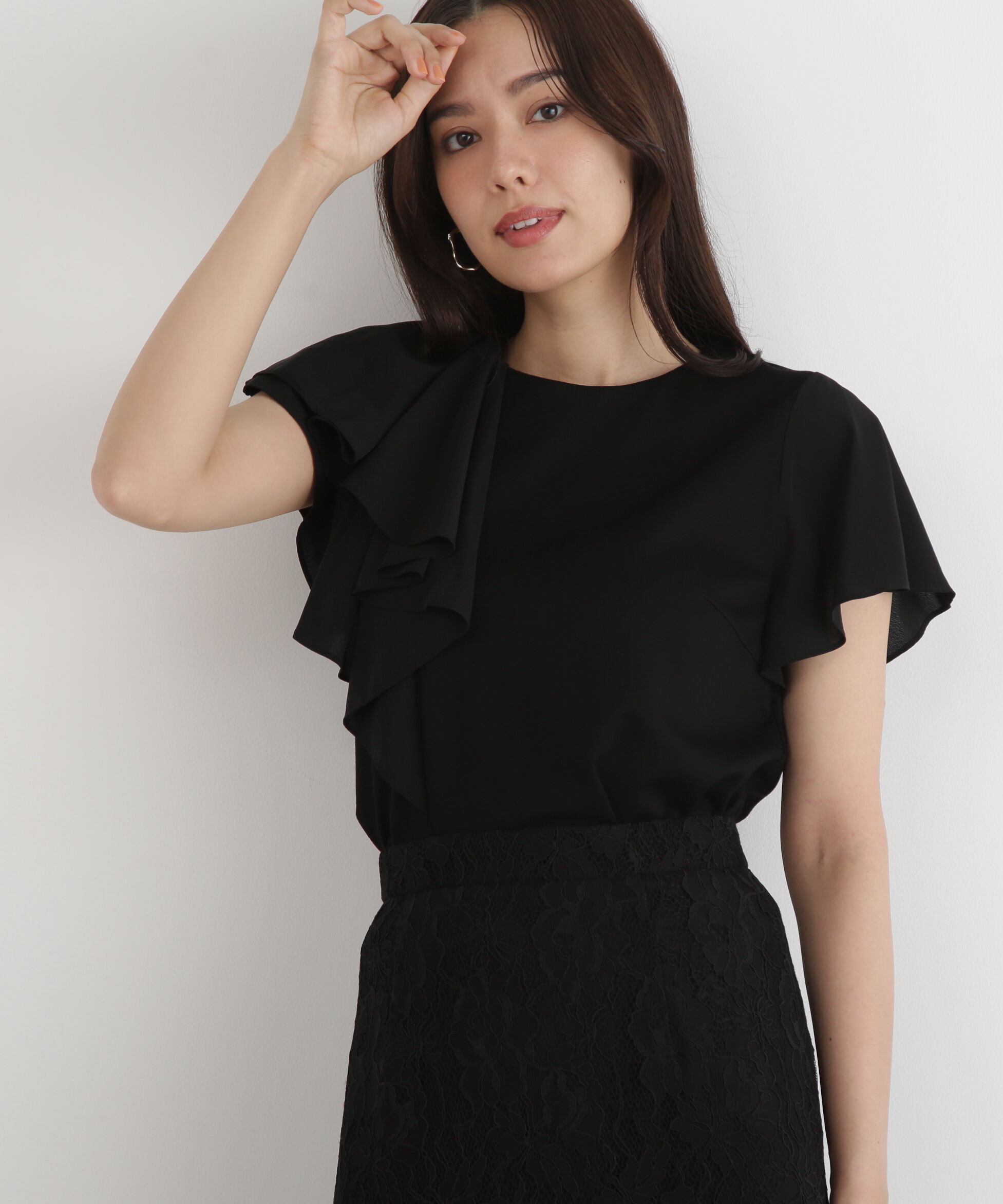  「◆ラッフルコンビカットソープルオーバー」|Tシャツ・カットソー|