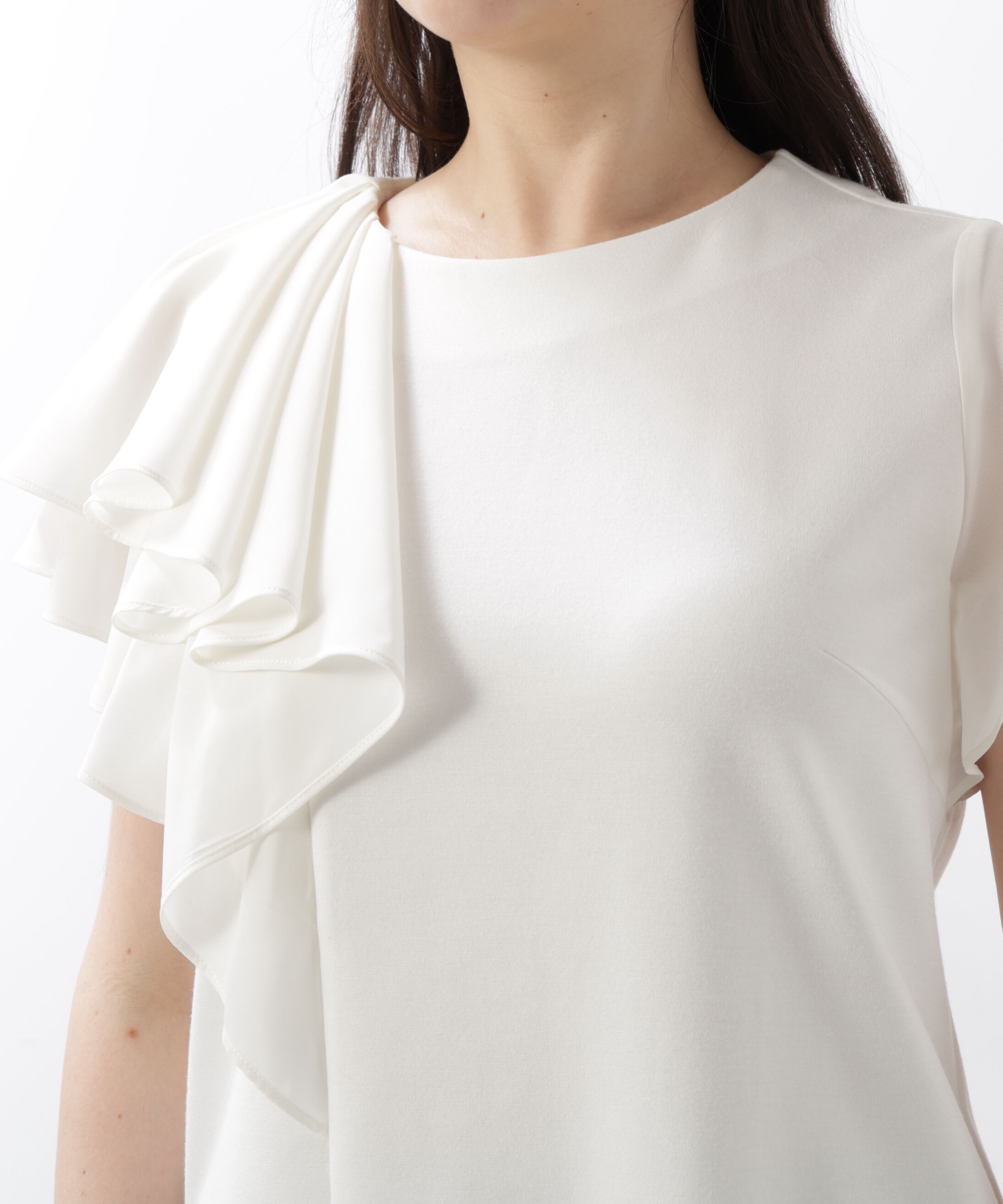  「◆ラッフルコンビカットソープルオーバー」|Tシャツ・カットソー|