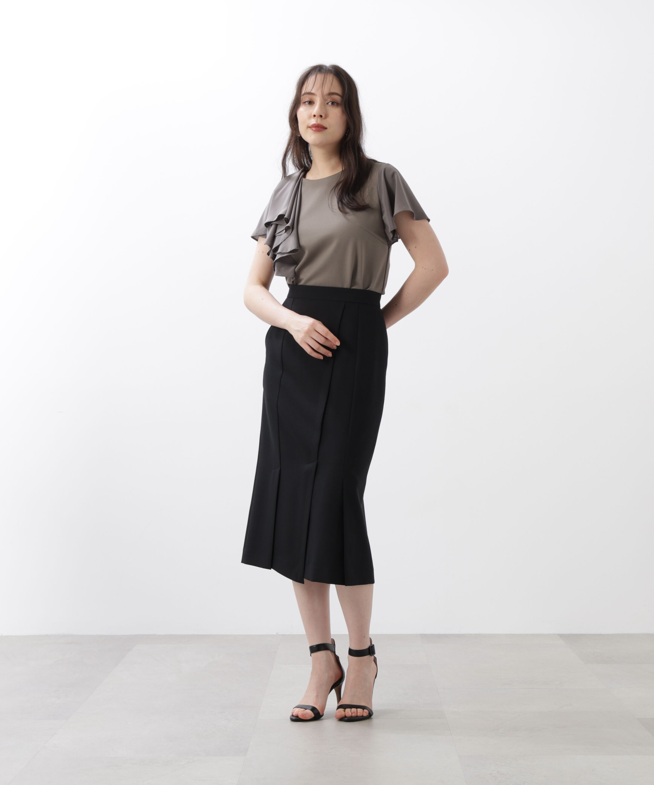  「◆ラッフルコンビカットソープルオーバー」|Tシャツ・カットソー|