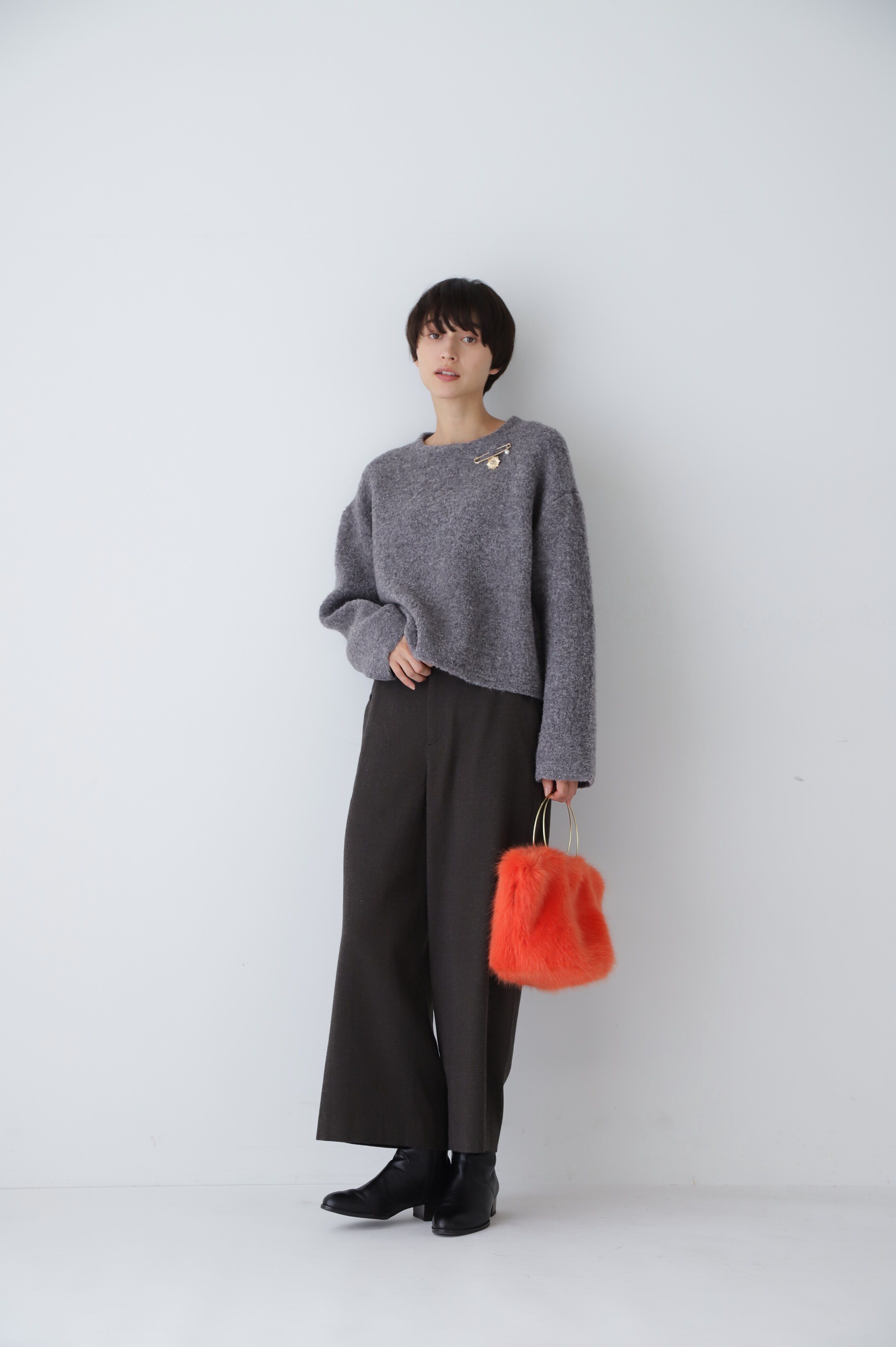  「◆接結ブークレニットプルオーバー」|ニット・セーター|