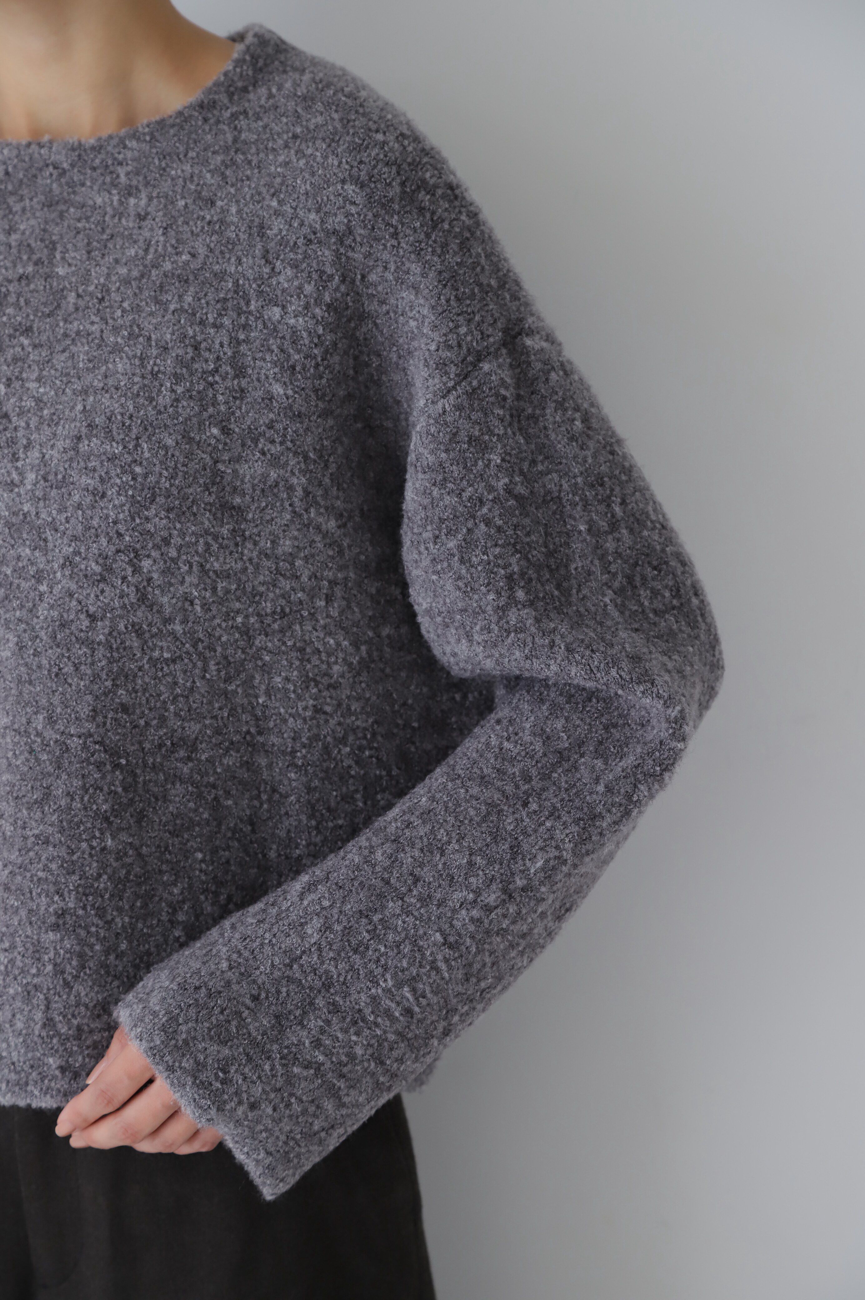  「◆接結ブークレニットプルオーバー」|ニット・セーター|