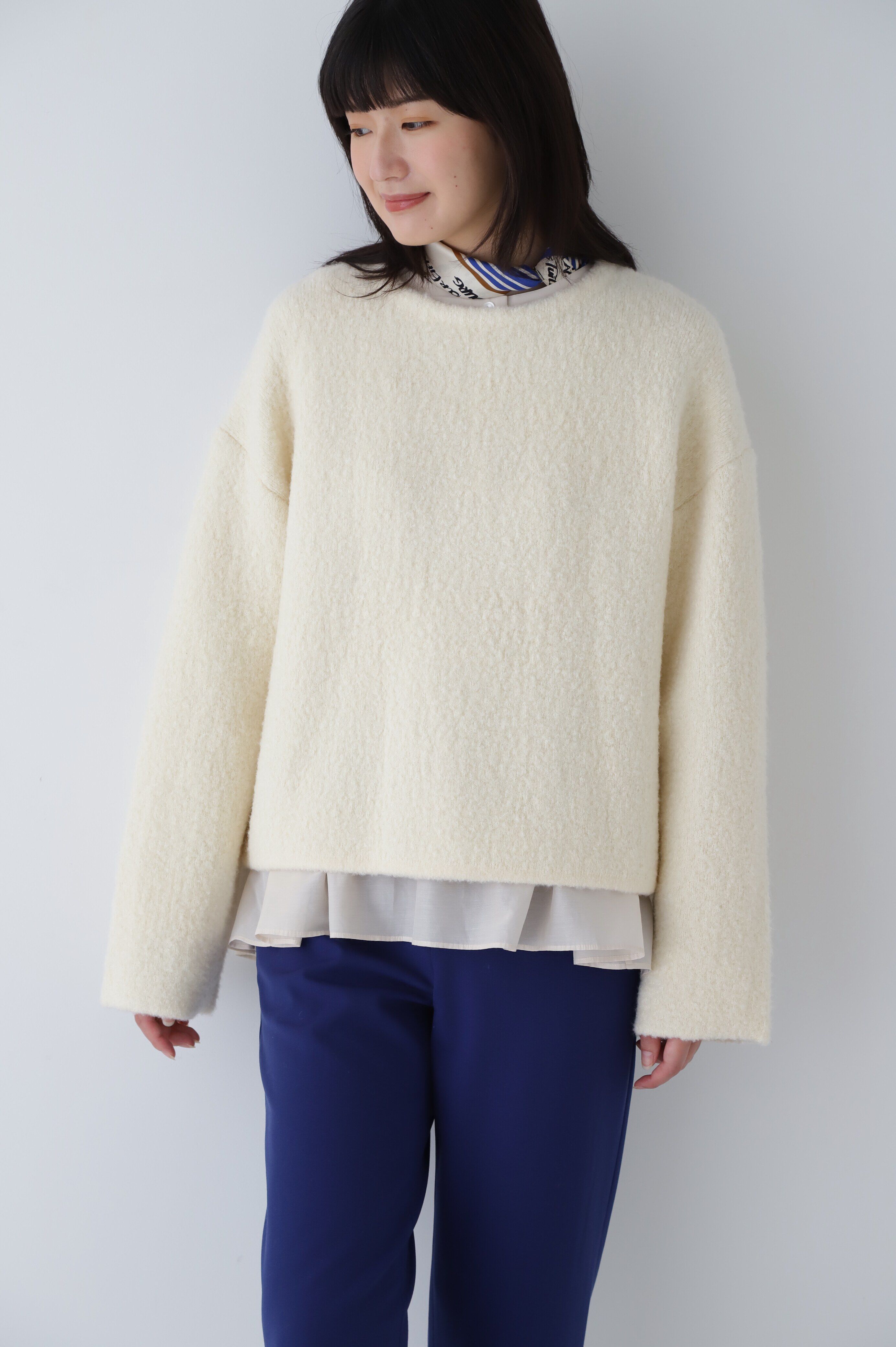  「◆接結ブークレニットプルオーバー」|ニット・セーター|エクリュ1