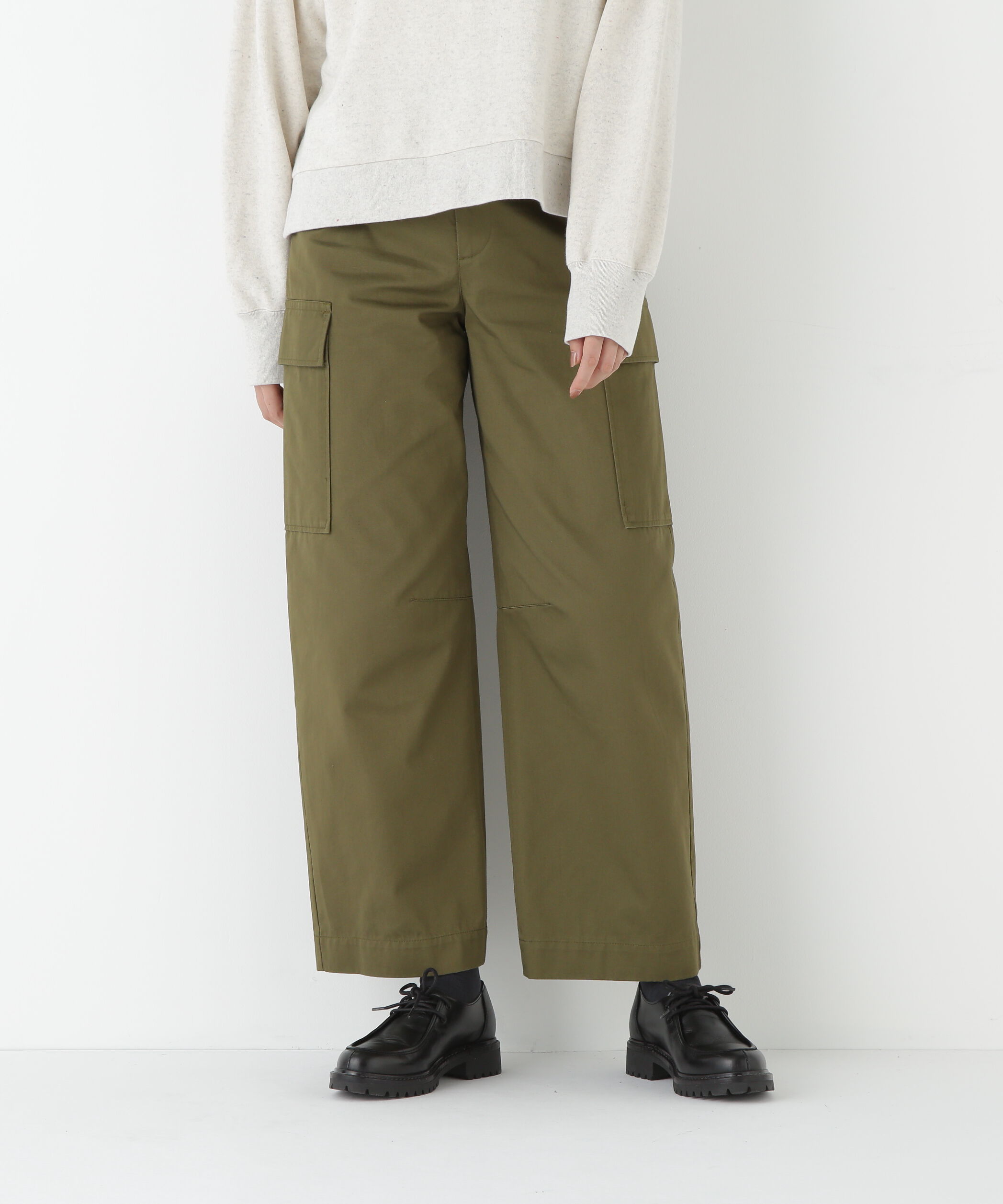  「◆オーガニックコットンチノクロスカーゴパンツ」|その他|カーキ
