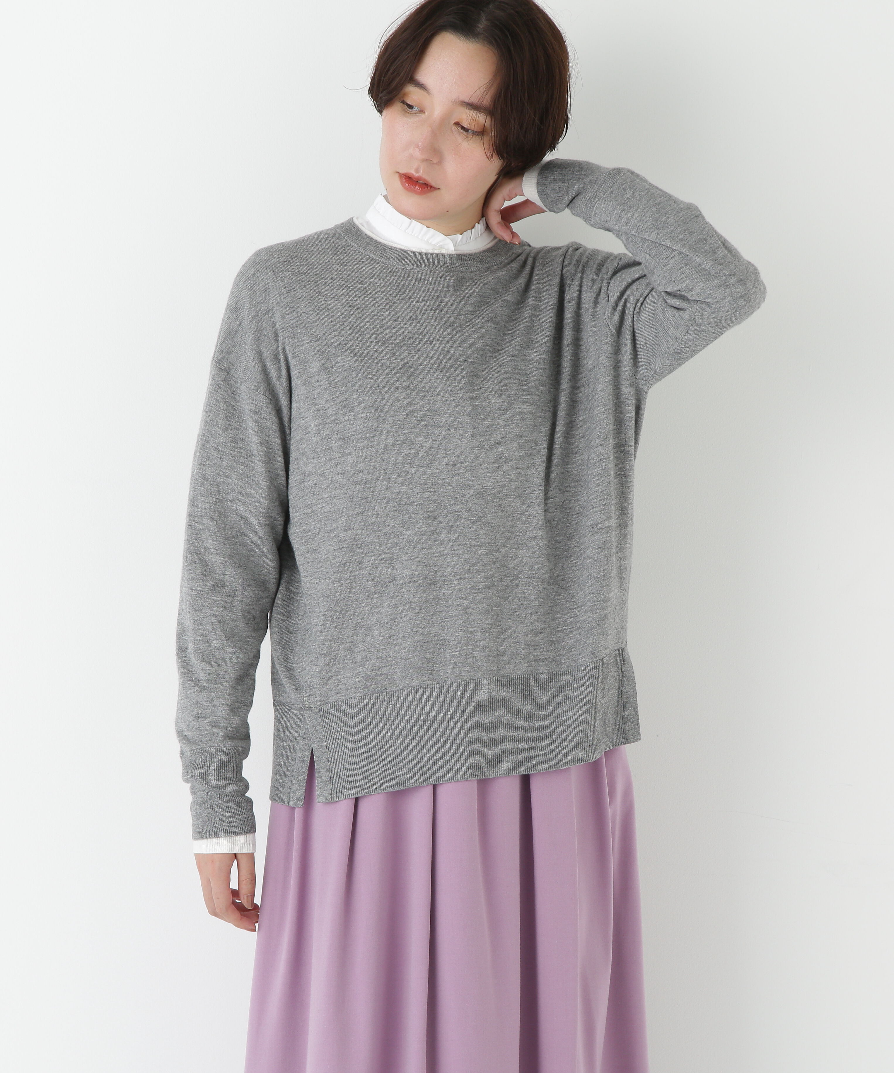  「◆ハイゲージバイカラーハイネックプルオーバー」|ニット・セーター|