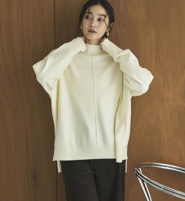 Doux archives「【抗ピリング・手洗い可】アウトリンキングニット」|ニット・セーター|OFF WHITE