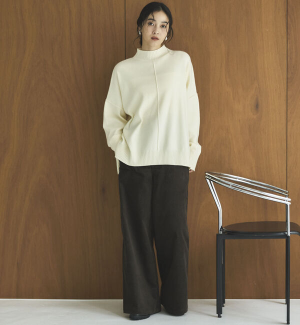 Doux archives「【抗ピリング・手洗い可】アウトリンキングニット」|ニット・セーター|