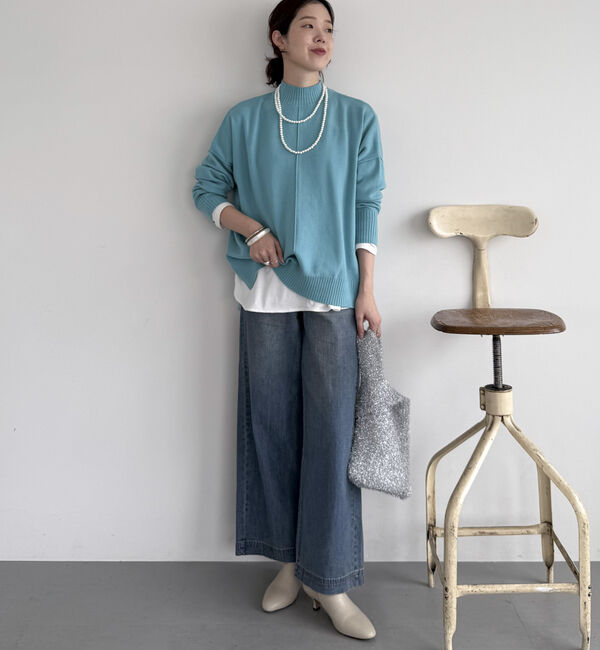 Doux archives「【抗ピリング・手洗い可】アウトリンキングニット」|ニット・セーター|
