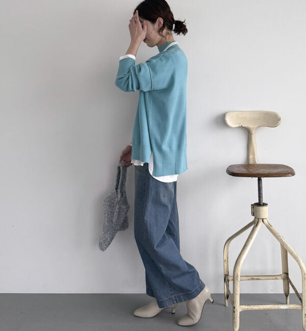 Doux archives「【抗ピリング・手洗い可】アウトリンキングニット」|ニット・セーター|