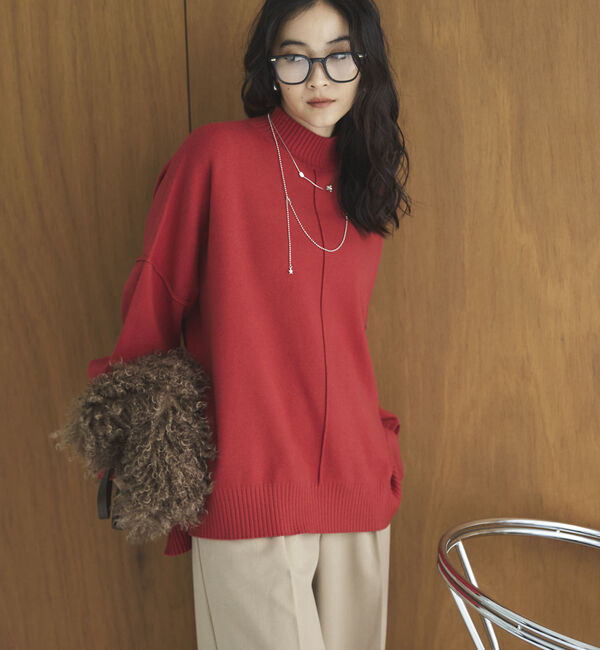 Doux archives「【抗ピリング・手洗い可】アウトリンキングニット」|ニット・セーター|
