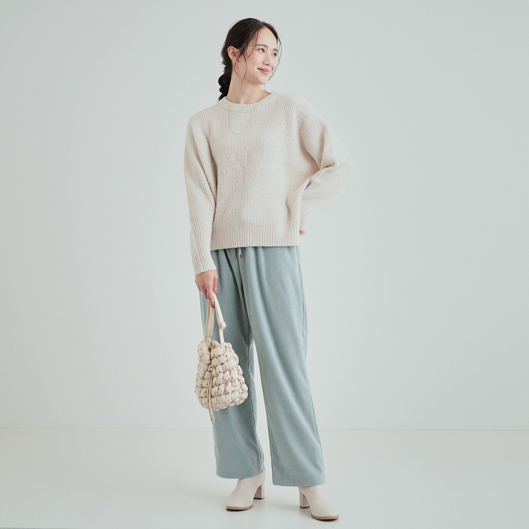 SHOO･LA･RUE「【高レビュー】大人フェミニン ふわふわ畦編み ゆるニット」|ニット・セーター|