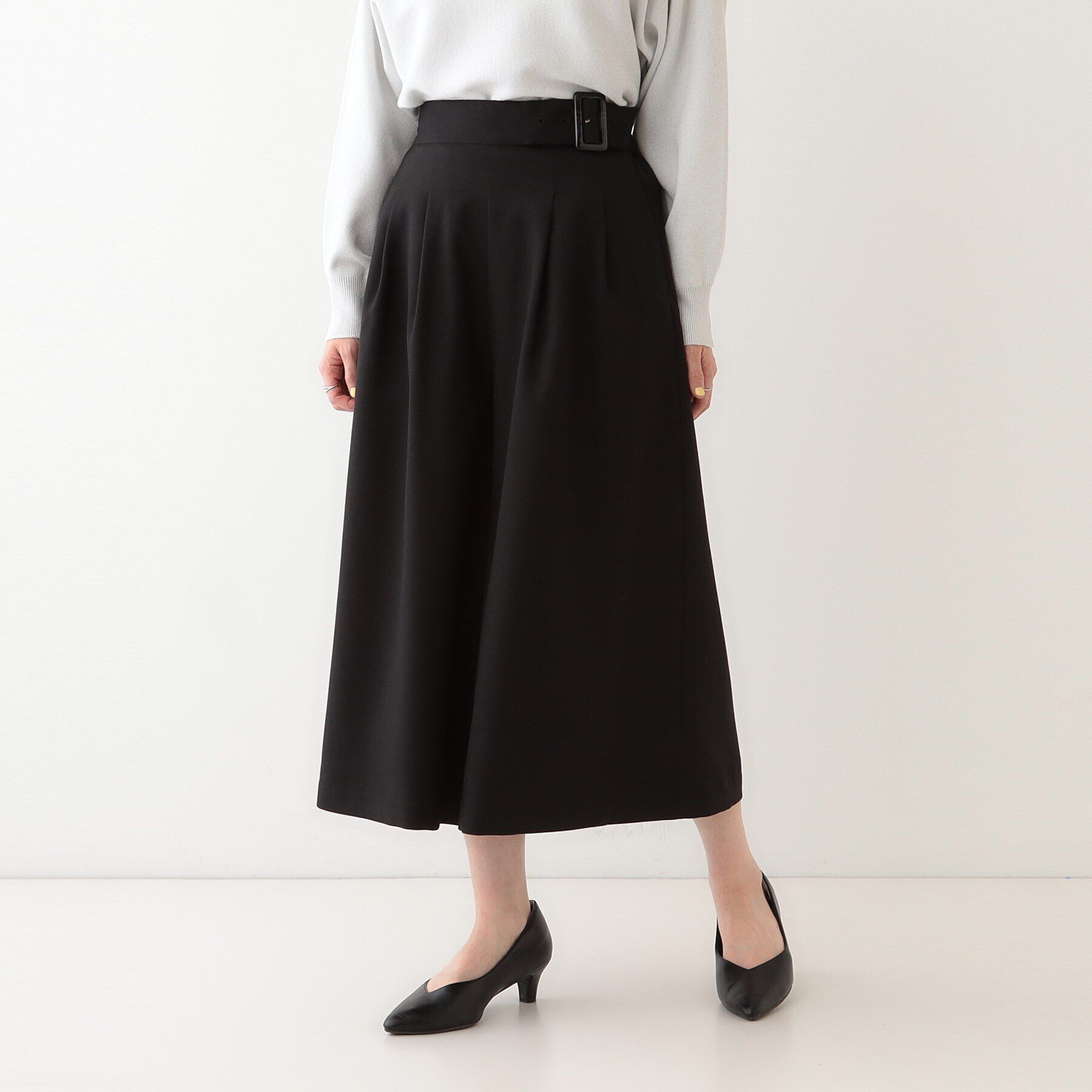 SHOO･LA･RUE「【S-LL/体型カバー】オンオフ兼用 ベルト風ガウチョパンツ」|その他|