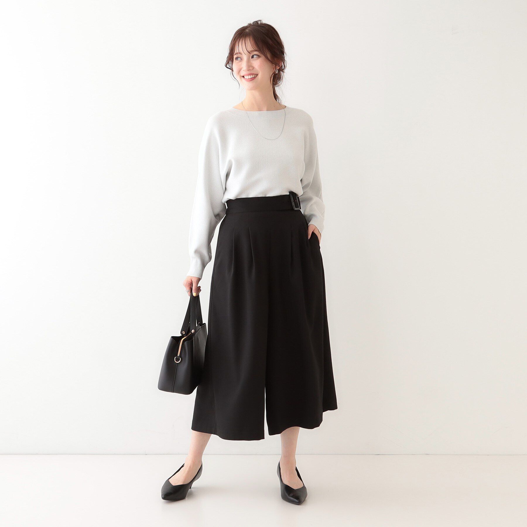 SHOO･LA･RUE「【S-LL/体型カバー】オンオフ兼用 ベルト風ガウチョパンツ」|その他|