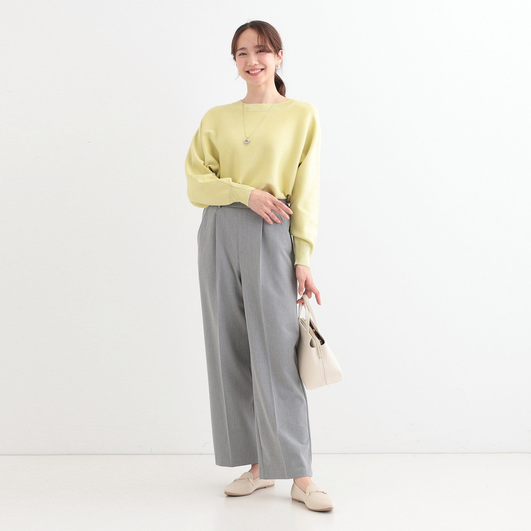 SHOO･LA･RUE「【S-LL】さりげないキラッと感。ラメドルマンニット」|ニット・セーター|