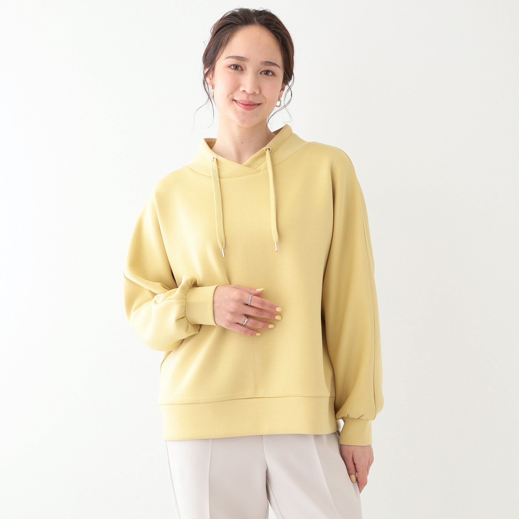 SHOO･LA･RUE「【S-LL】なめらかタッチ もちさら抜け襟トップス」|Tシャツ・カットソー|