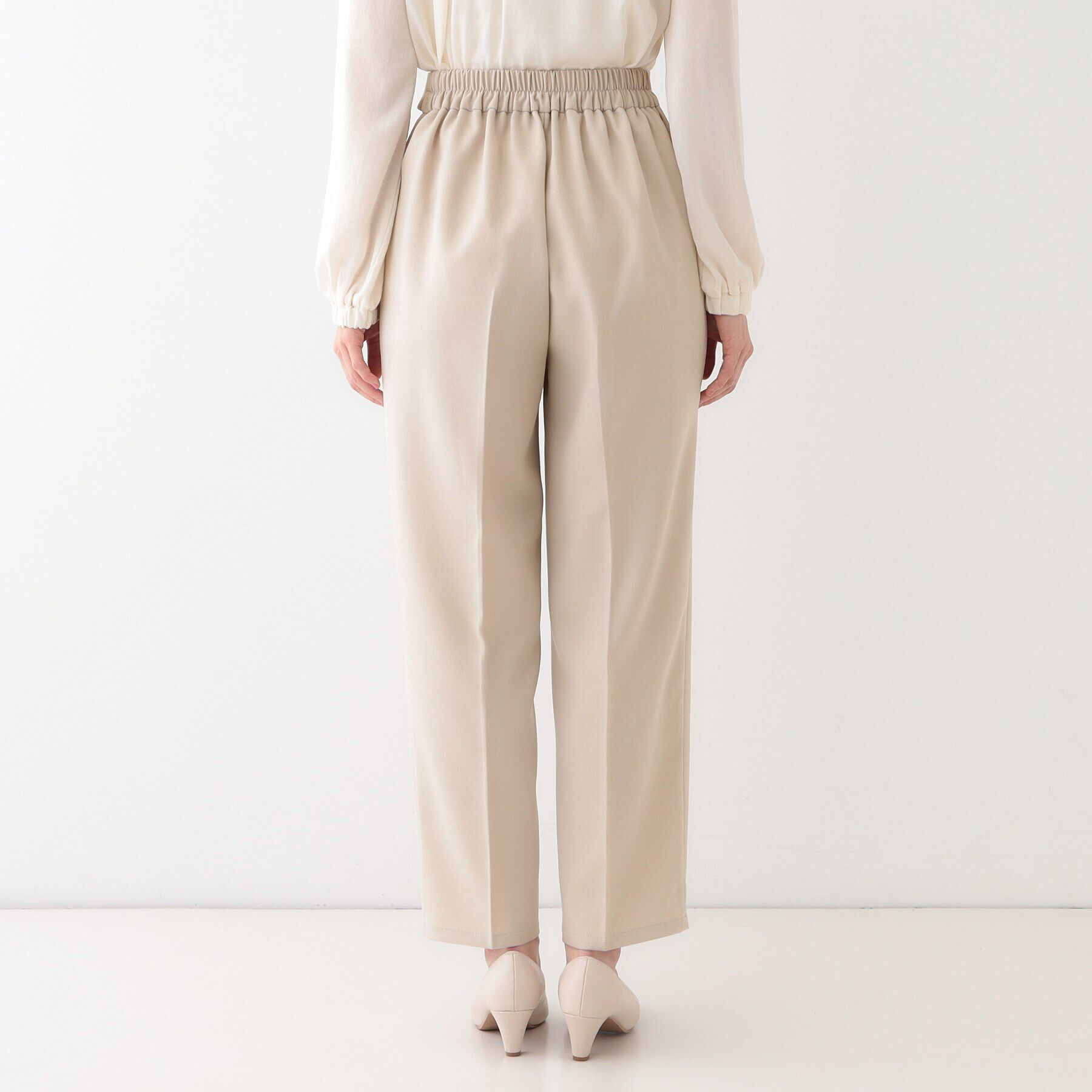 SHOO･LA･RUE「【S-LL】オフィスシーンでも活躍 タックテーパードパンツ」|その他|