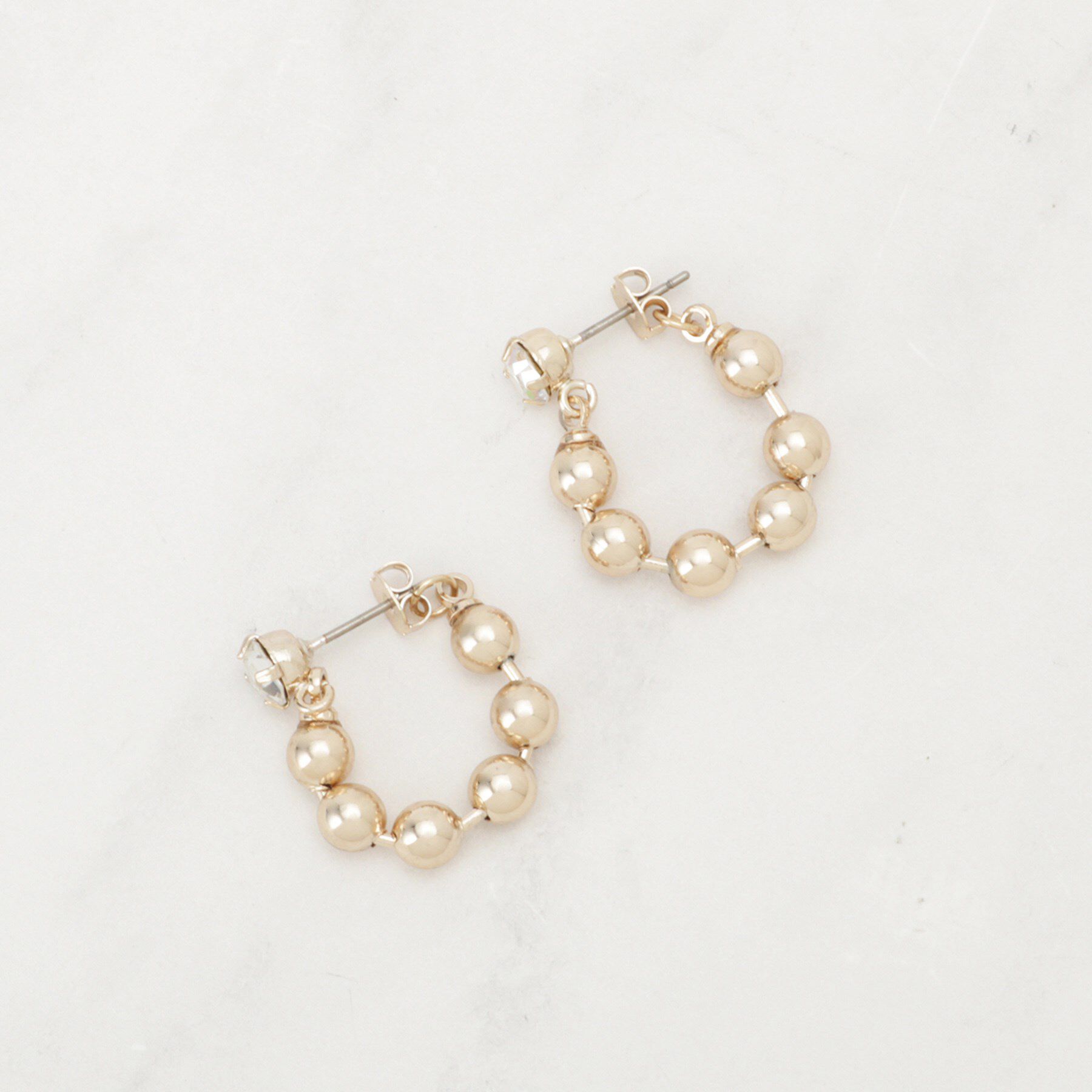 SHOO･LA･RUE「【チタンポスト】ボールチェーンピアス」|ピアス|ゴールド(007)